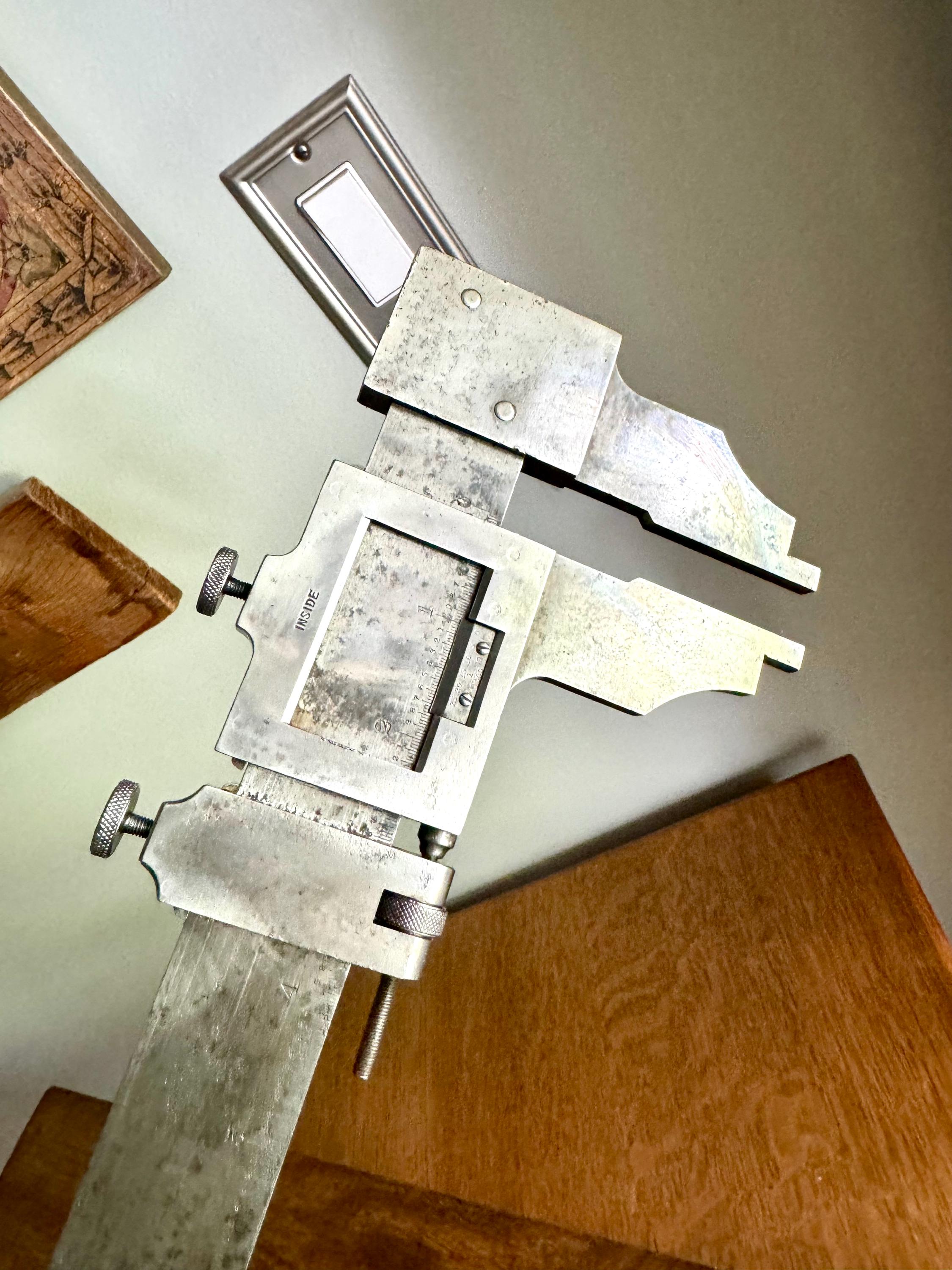 Vintage Starrett 36" Vernier Calipers Inside/Outside Model No.122  | Large L.S. Starrett Co. Outside/Inside Caliper in Case