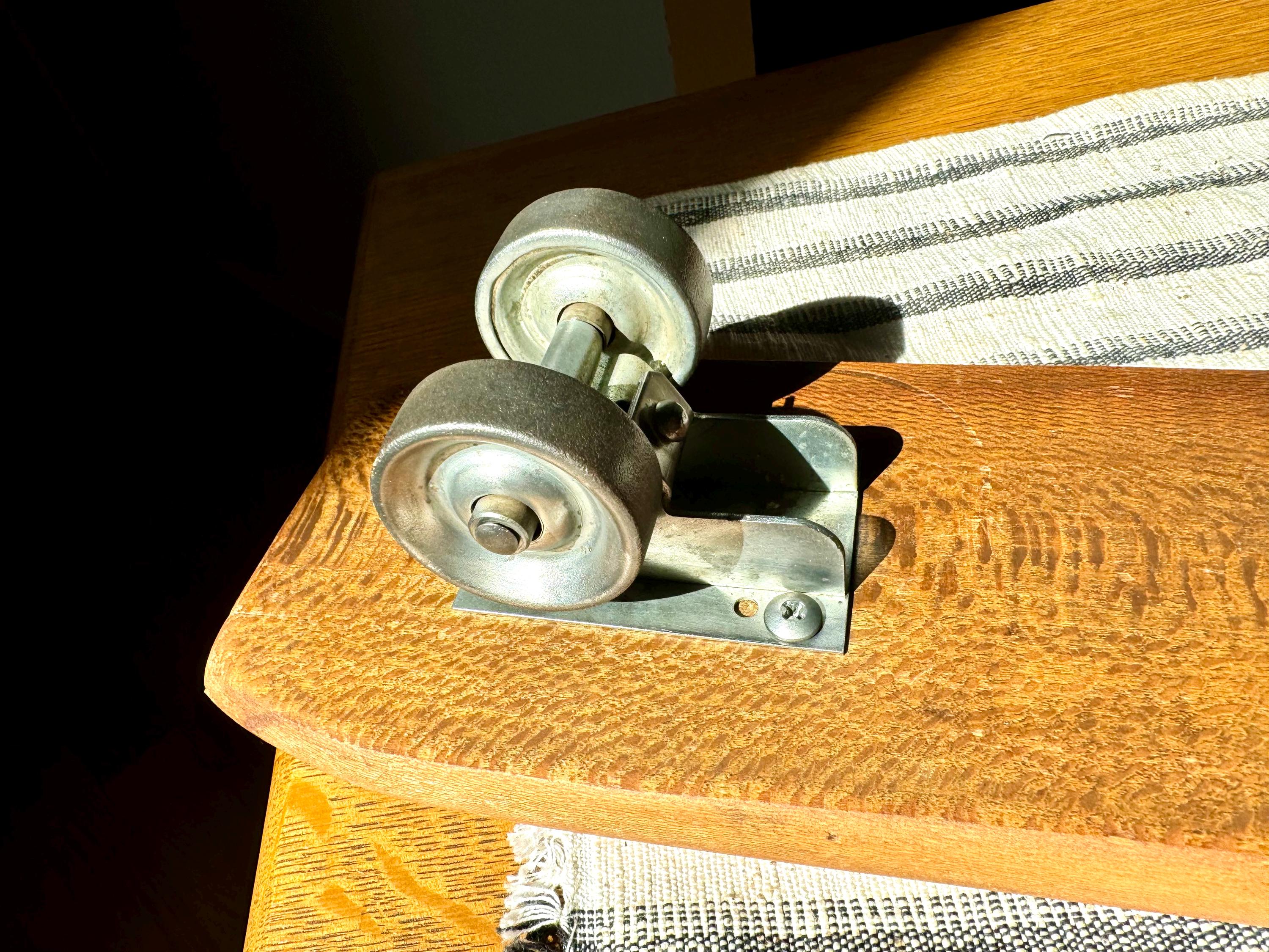 Vintage Coffin Shaped Wooden Skateboard | Coffin Shaped Wood Skateboard With Metal Wheels | Vintage Skateboard | Antique Wood Skateboard