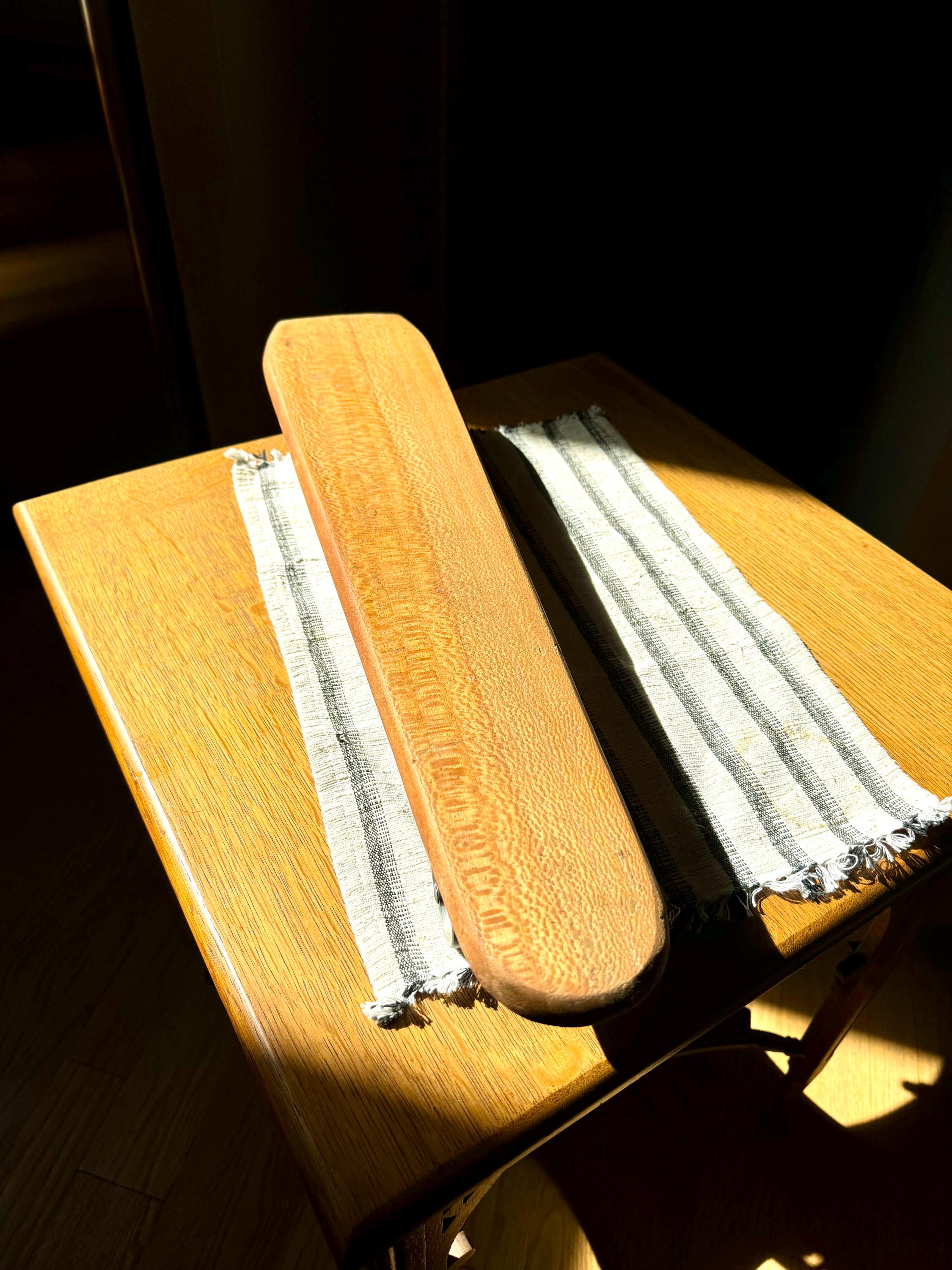 Vintage Coffin Shaped Wooden Skateboard | Coffin Shaped Wood Skateboard With Metal Wheels | Vintage Skateboard | Antique Wood Skateboard