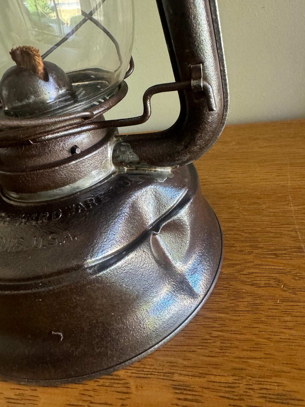 Antique Shapleigh Hardware Railroad Lantern | Vintage Norleigh Diamond Railroad Lantern | Rustic Oil Lantern | Distressed Globe Lantern