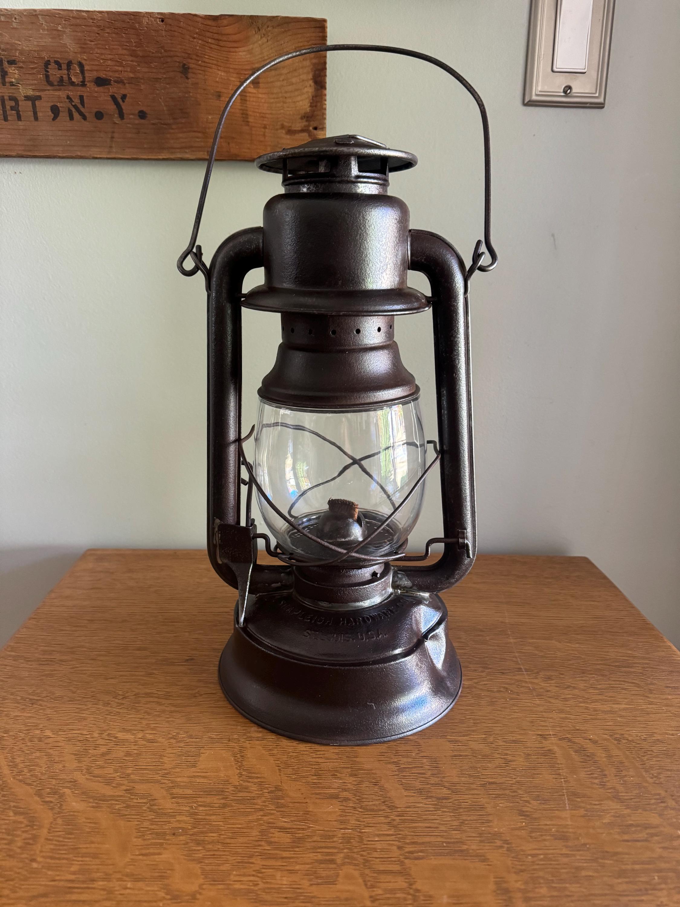 Antique Shapleigh Hardware Railroad Lantern | Vintage Norleigh Diamond Railroad Lantern | Rustic Oil Lantern | Distressed Globe Lantern