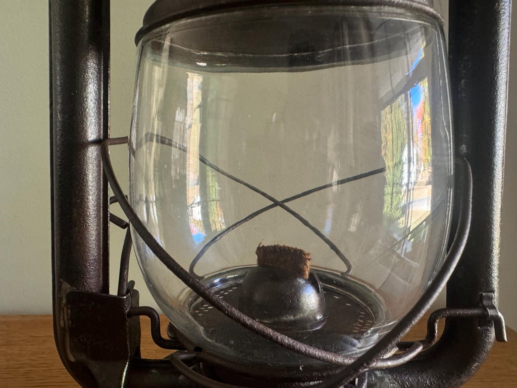 Antique Shapleigh Hardware Railroad Lantern | Vintage Norleigh Diamond Railroad Lantern | Rustic Oil Lantern | Distressed Globe Lantern