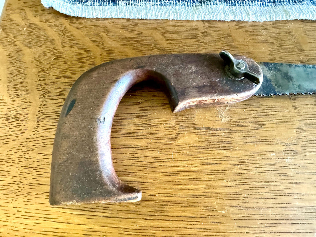 Open Handle Keyhole Saw | Vintage Wood Handled Keyhole Saw | Antique Keyhole Saw | Pistol Grip Keyhole Saw