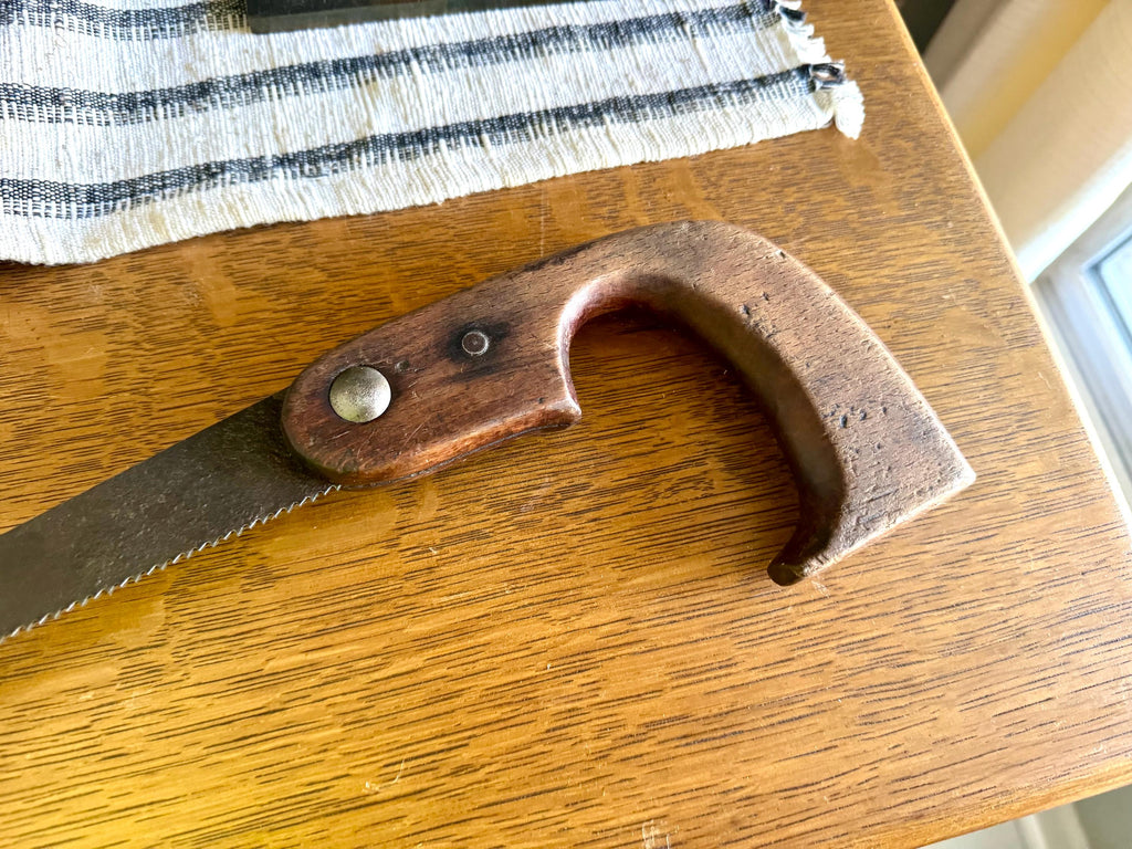 Open Handle Keyhole Saw | Vintage Wood Handled Keyhole Saw | Antique Keyhole Saw | Pistol Grip Keyhole Saw