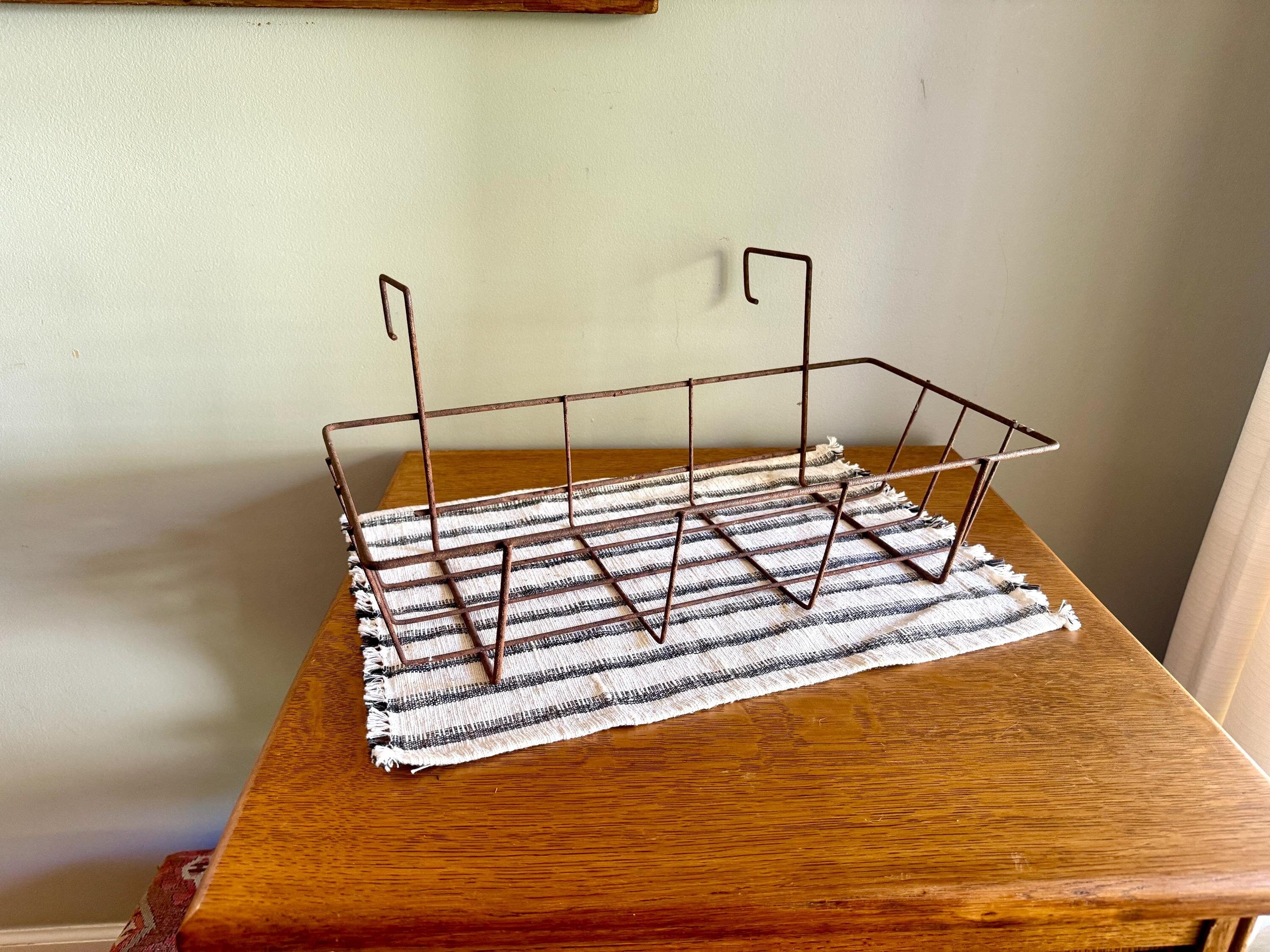 Vtg Window Basket Planter | Rustic Wire Display Basket | Window Wire Planter Basket | Wire | Distressed Metal Basket | Window Planter