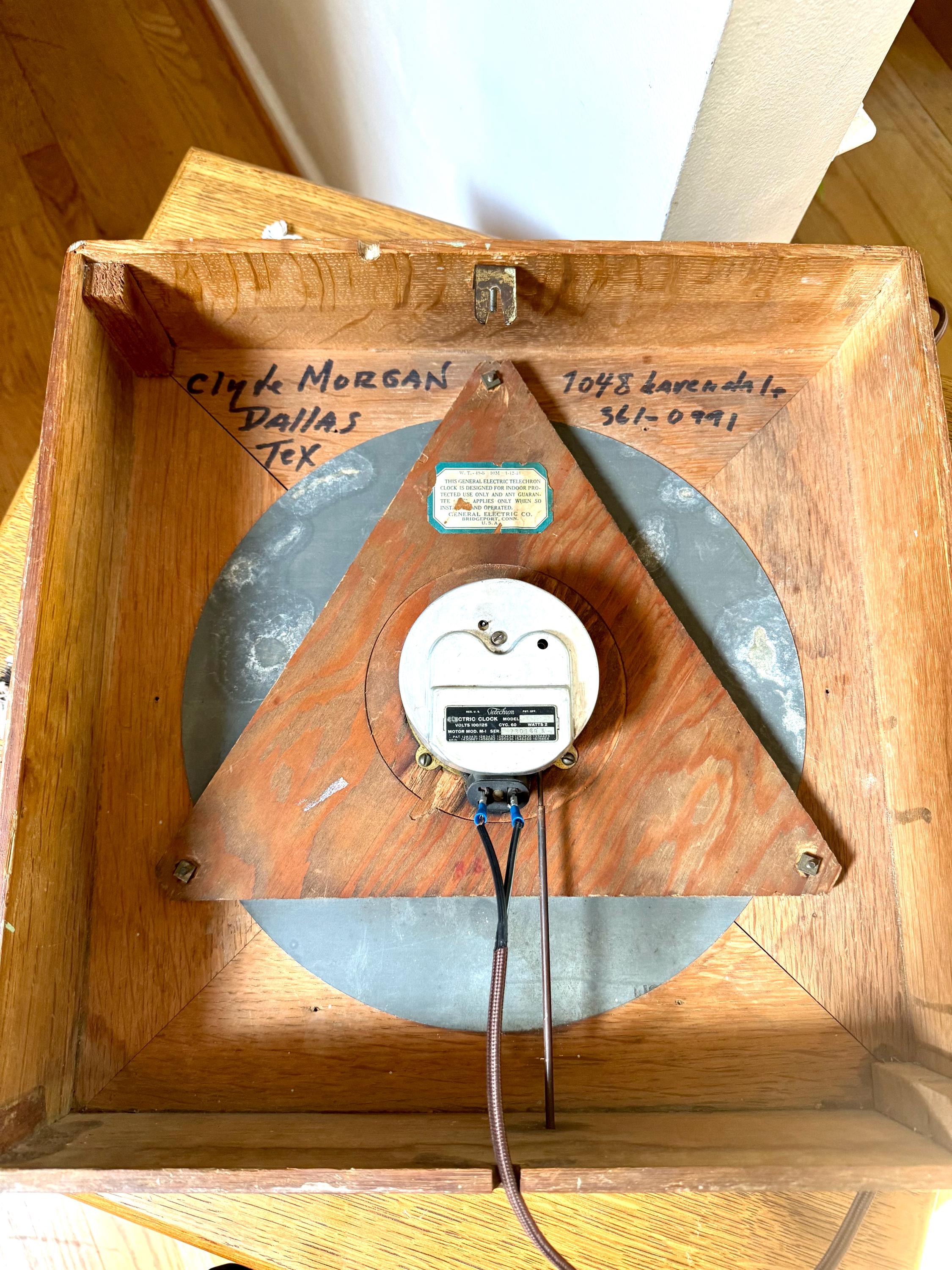 Antique 1930's General Electric Telechron Clock in Wood Case | General Electric Oak Wall Clock | Electric Telechron Wall Clock | Rustic Wall Clock