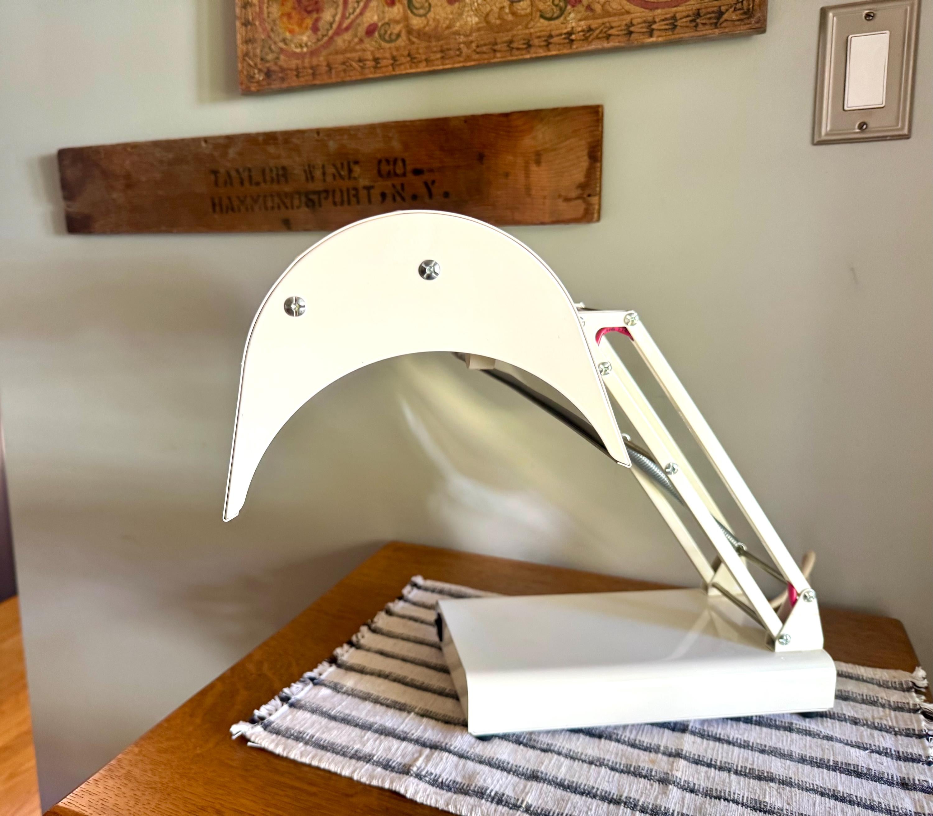 A Vtg SADelite Northern Light Technology White Desk Lamp | Therapy Desk Lamp | Sadelite Light Therapy Desk Lamp | (No Bulbs)
