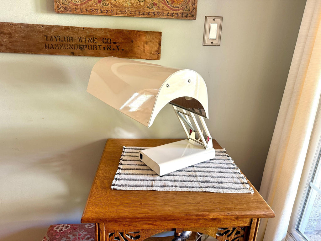 A Vtg SADelite Northern Light Technology White Desk Lamp | Therapy Desk Lamp | Sadelite Light Therapy Desk Lamp | (No Bulbs)