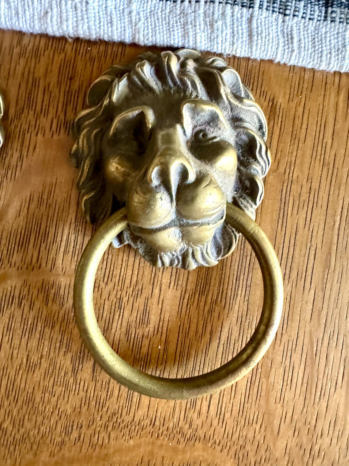 1 Large Vintage Brass Lion's Head Door Pull | Rustic Door Knocker | Lion Head Door Pull | Decorative Hollywood Regency Drawer Pull | Price for 1