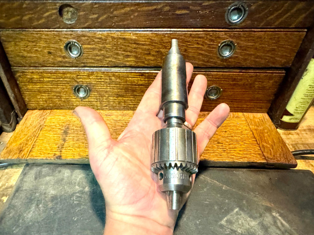 Vtg Jacobs No. 33 Chuck | Machinist Jacobs No. 33 Chuck | 5/65 - 1/2" Chuck | Machinist Milling Chuck with Shaft