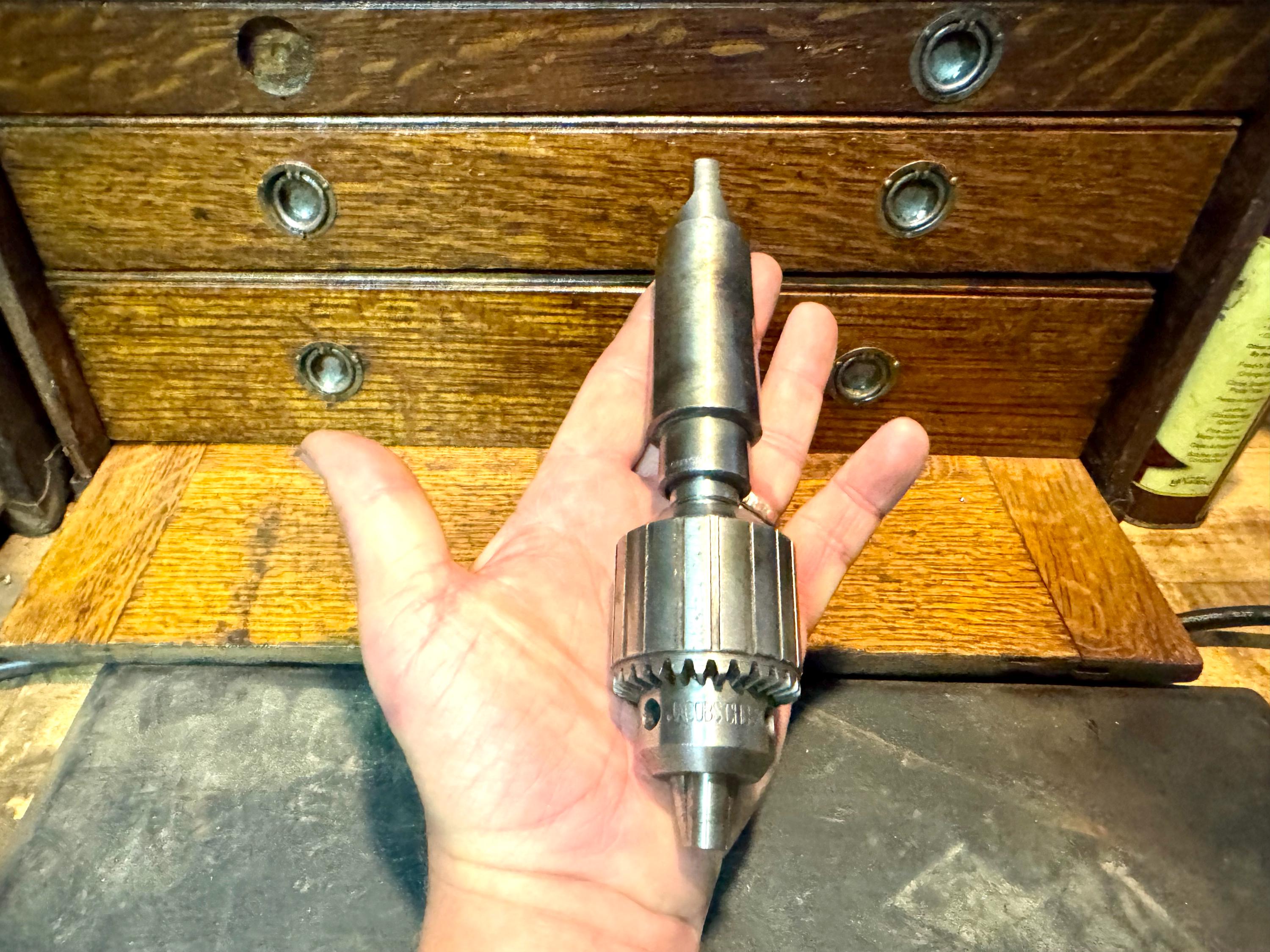 Vtg Jacobs No. 33 Chuck | Machinist Jacobs No. 33 Chuck | 5/65 - 1/2" Chuck | Machinist Milling Chuck with Shaft