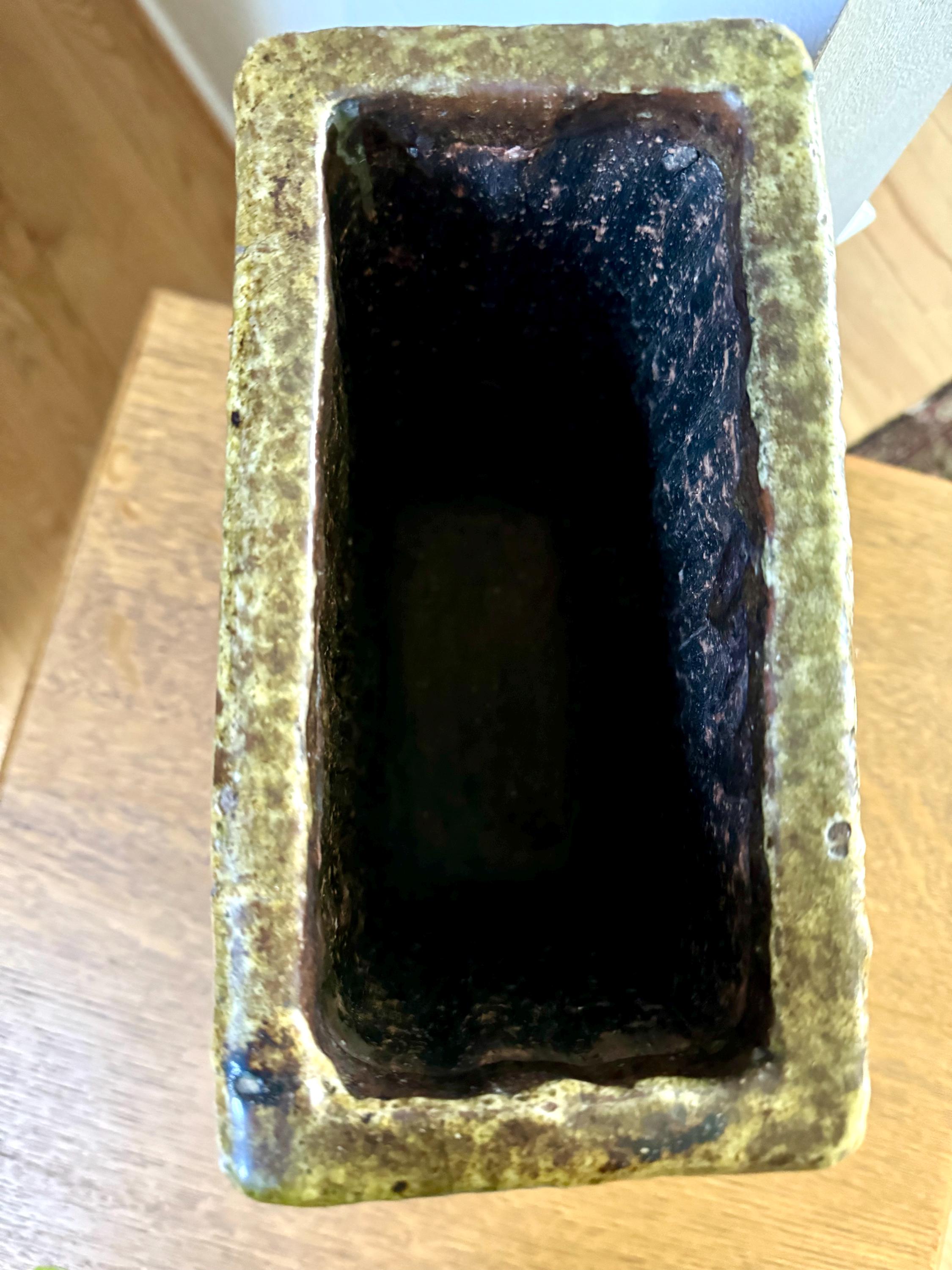 Large Square Ceramic Planter| Medieval Style Plant Vessel| Ceramic Cross Planter| Large English Crest Planter| 13" Tall English Ceramic Pot