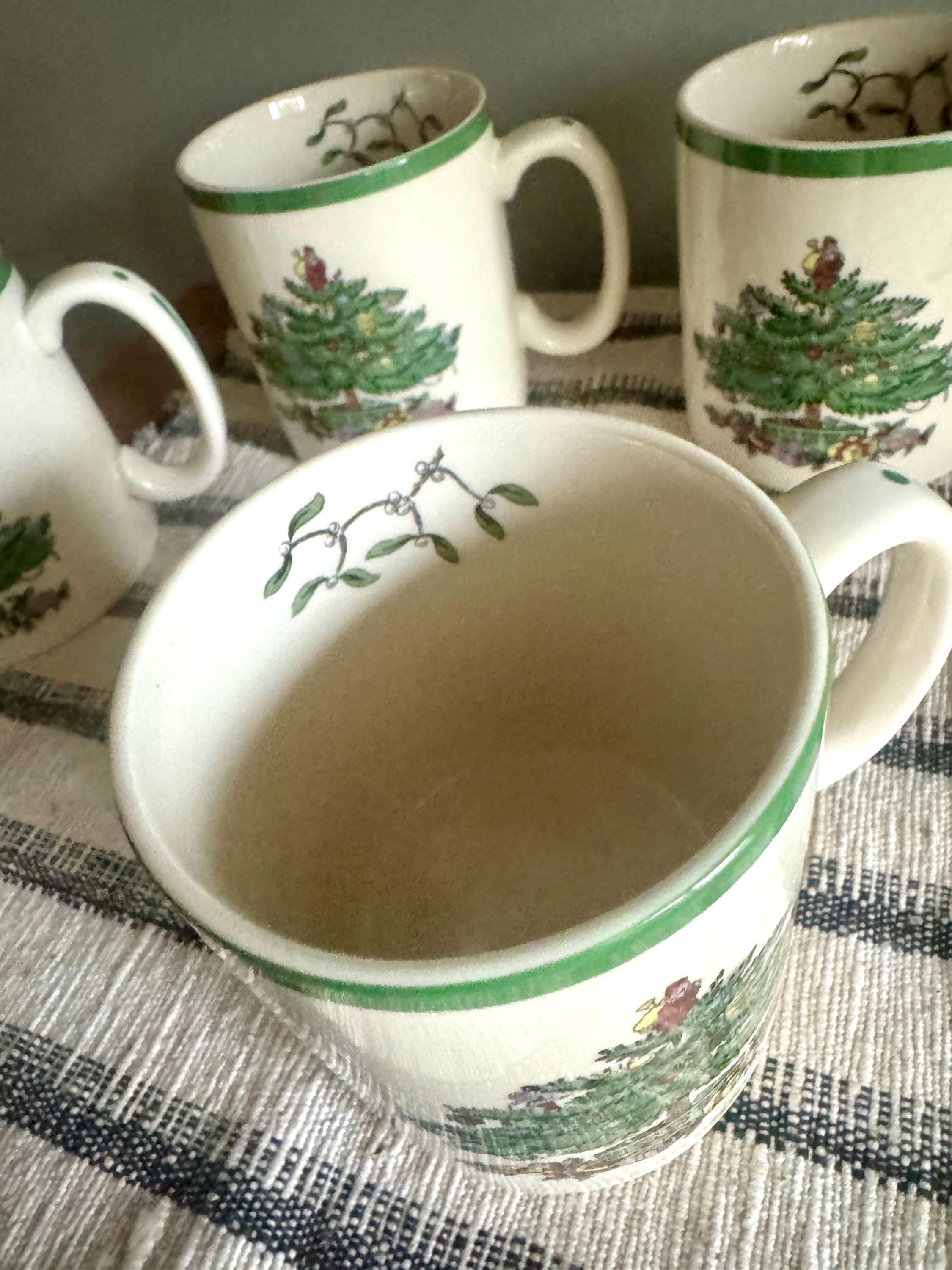 Vtg Spode Christmas Coffee Mug | Spode Christmas Tree Coffee Cup | Christmas Dishes | Christmas Holiday Mugs (8 Cups Avail)