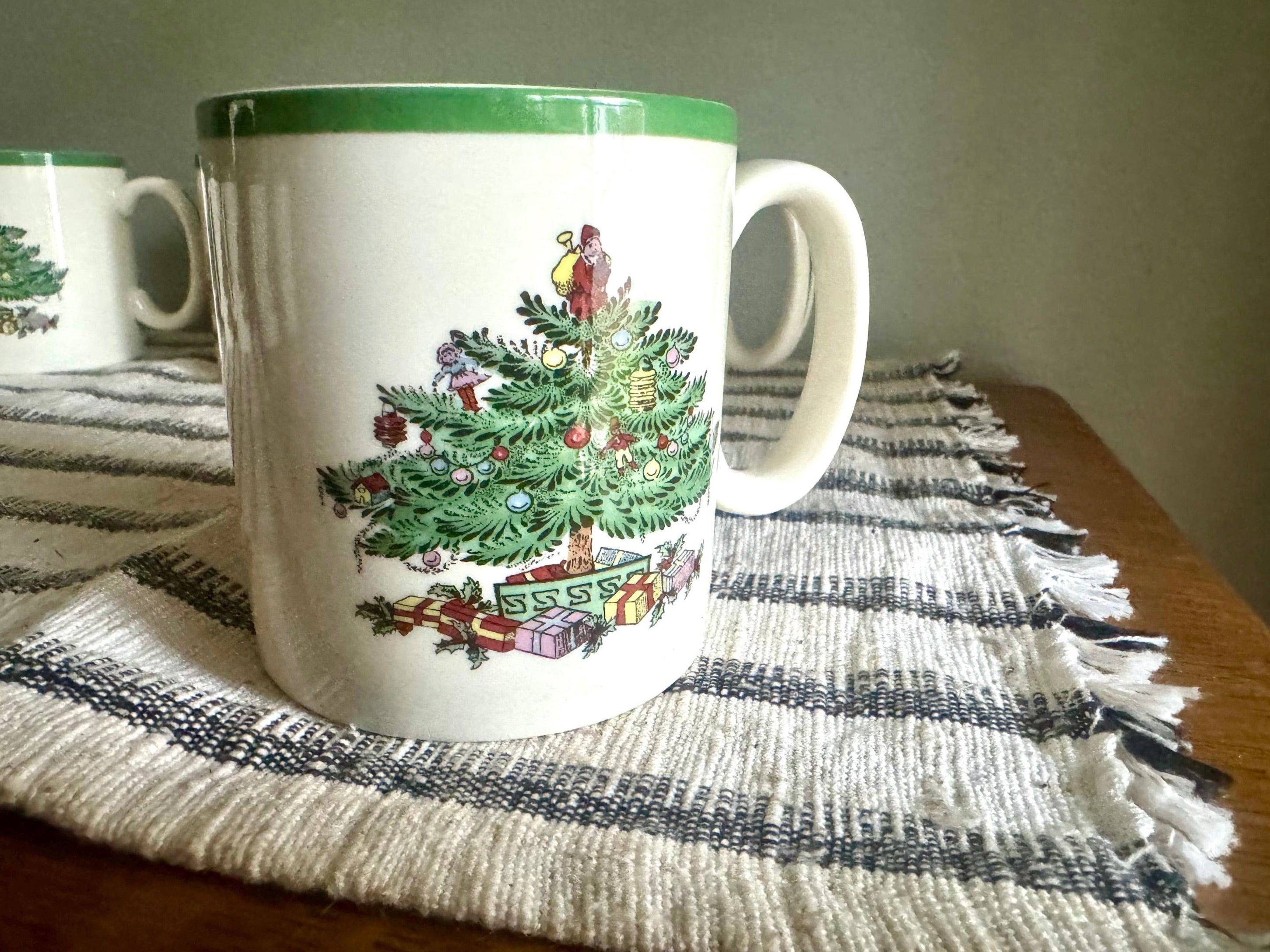 Vtg Spode Christmas Coffee Mug | Spode Christmas Tree Coffee Cup | Christmas Dishes | Christmas Holiday Mugs (8 Cups Avail)