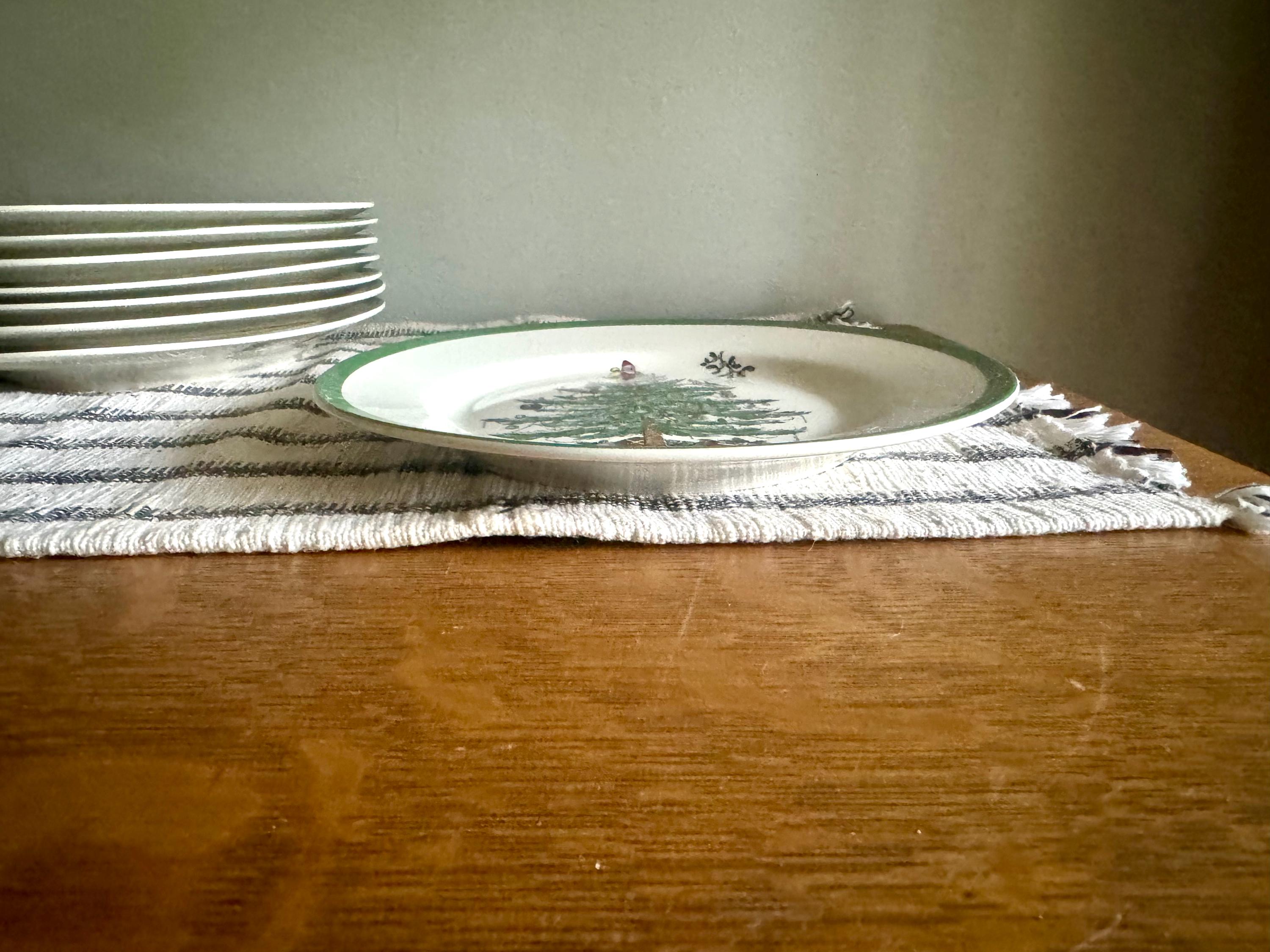 Vtg Spode Christmas Desert Plate| 7 1/2" Spode Christmas Tree Salad Plate| Spode Christmas Tree Bread and Butter Plates (8 Plates avail)