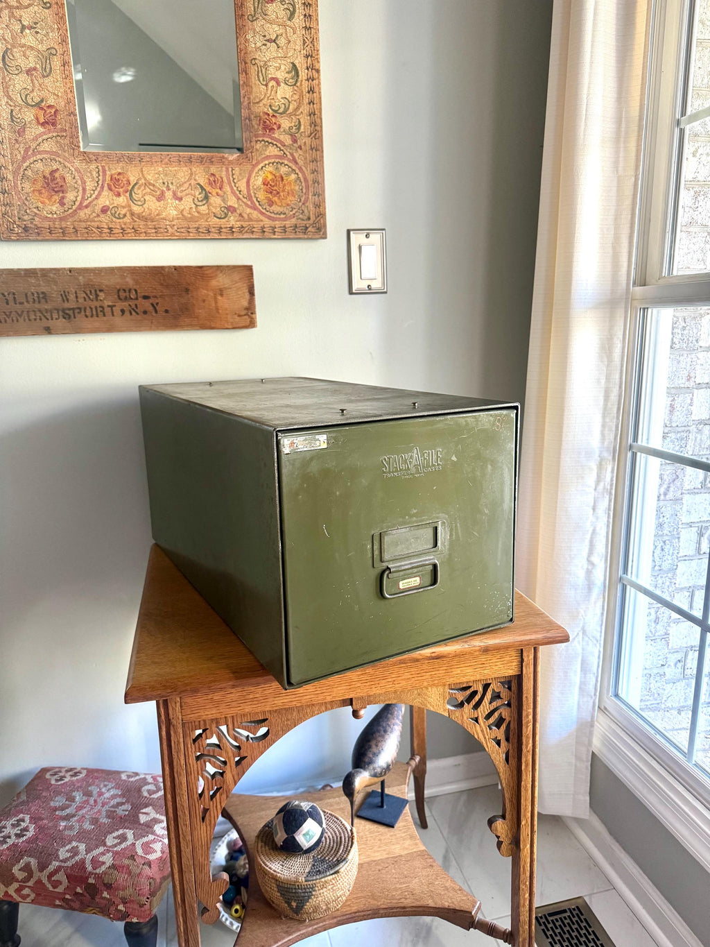 Vtg Industrial Metal Cabinets | 1 Stack-A-File Green Cabinet| 1 Large Stackable File Bin | 1 Industrial Storage Organizers (4 available)