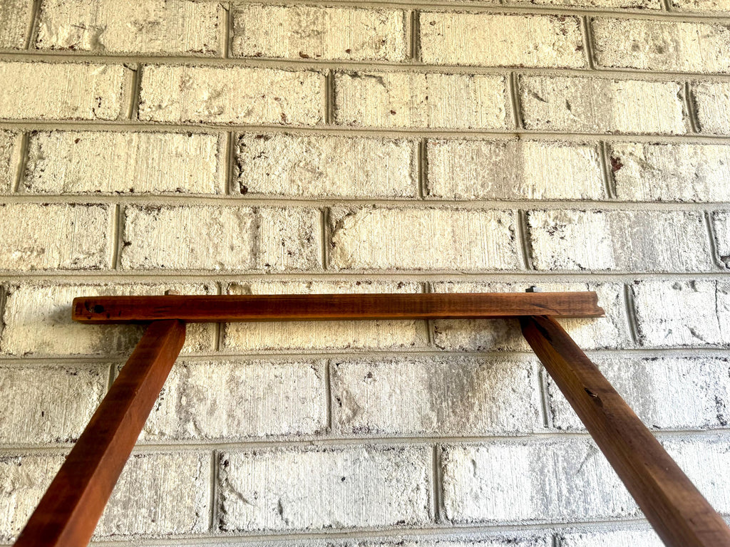 A Vtg Wall Mounted Boxing Speed Bag | Wood Frame and Leather Speed Bag | Antique Boxing Training Bag | Distressed Leather Speed Bag