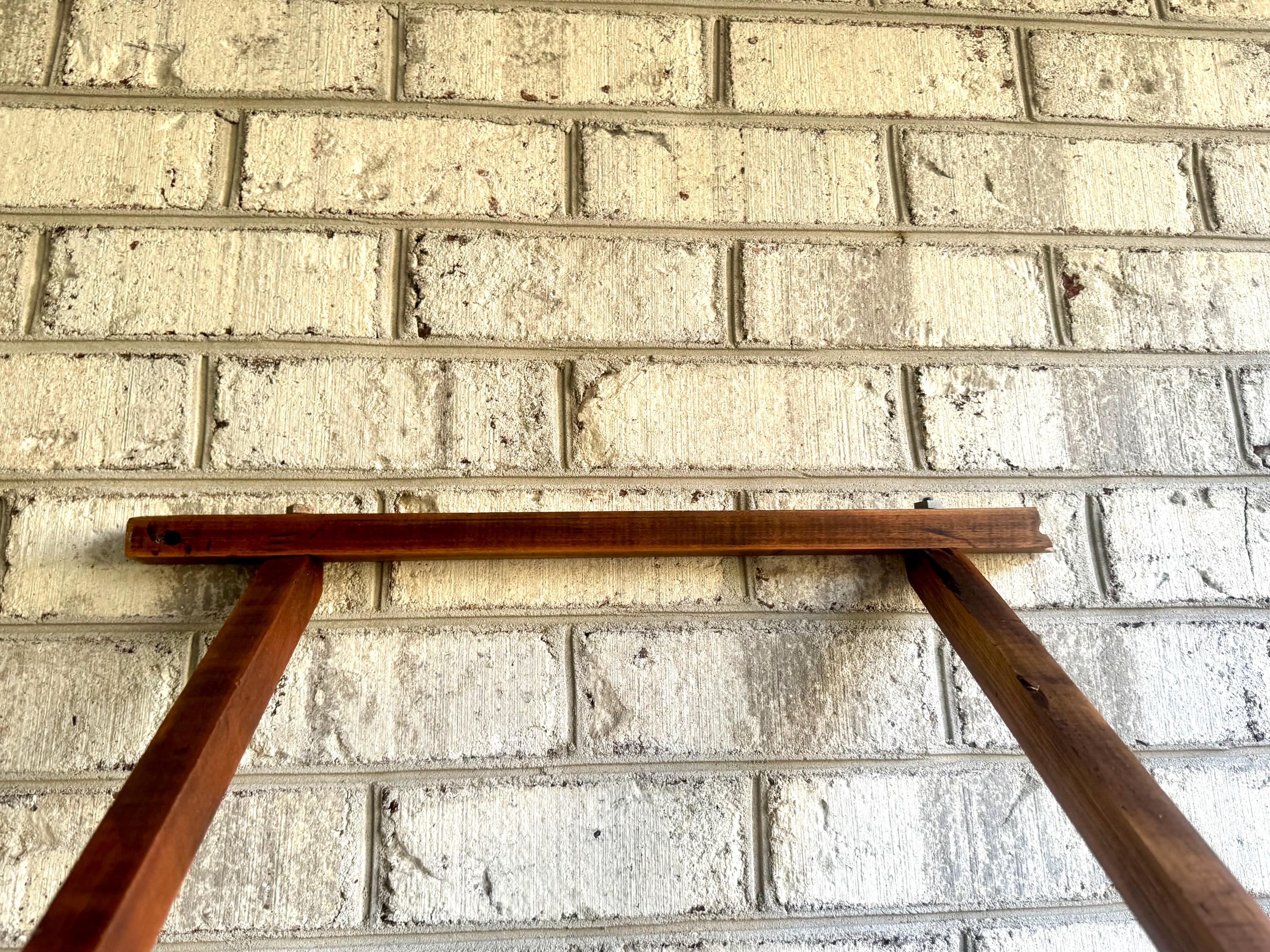 A Vtg Wall Mounted Boxing Speed Bag | Wood Frame and Leather Speed Bag | Antique Boxing Training Bag | Distressed Leather Speed Bag