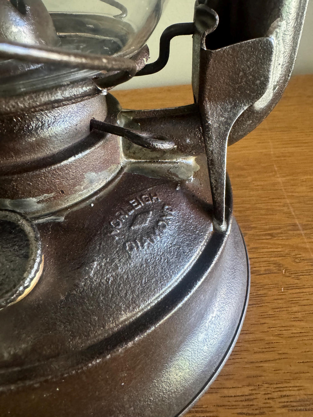 Antique Shapleigh Hardware Railroad Lantern | Vintage Norleigh Diamond Railroad Lantern | Rustic Oil Lantern | Distressed Globe Lantern