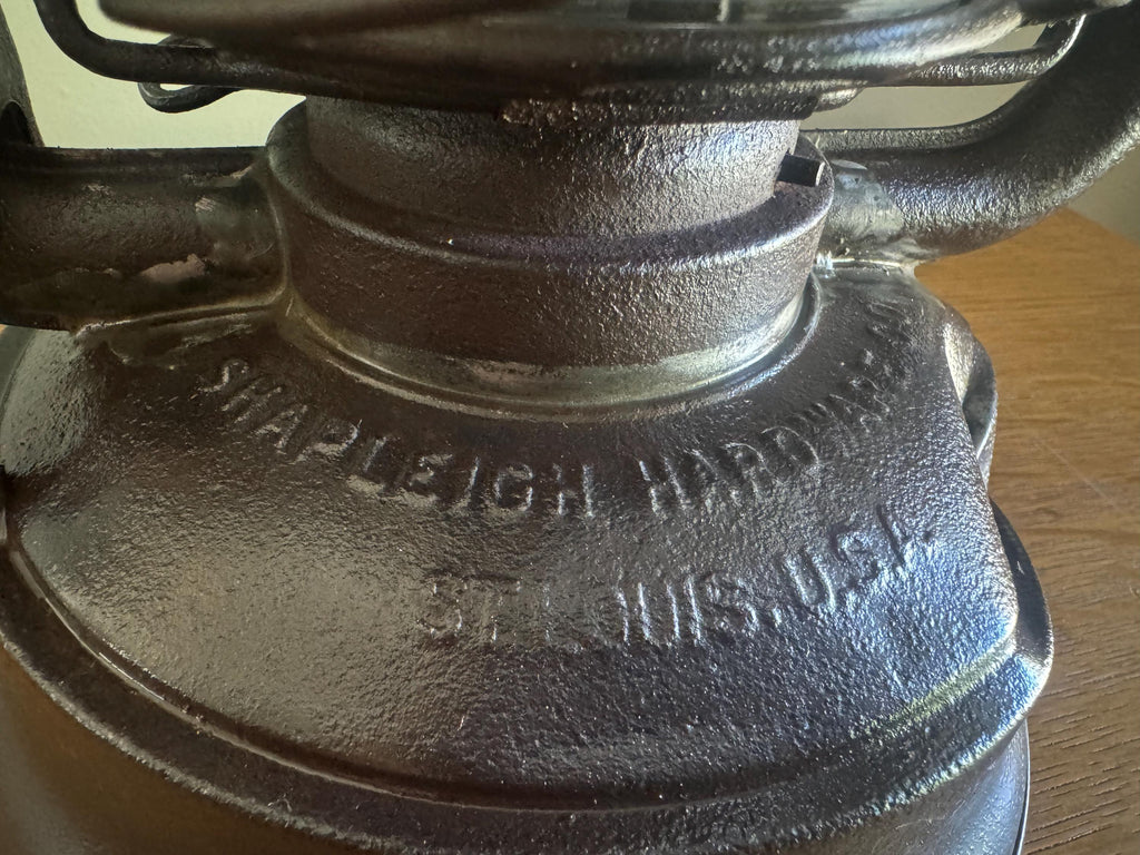 Antique Shapleigh Hardware Railroad Lantern | Vintage Norleigh Diamond Railroad Lantern | Rustic Oil Lantern | Distressed Globe Lantern