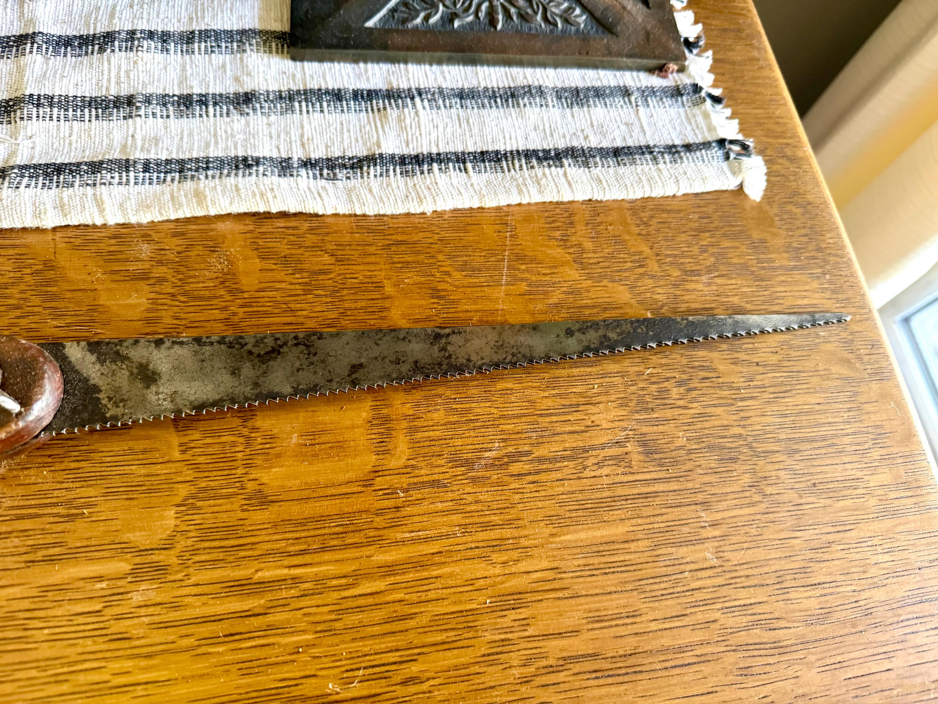 Open Handle Keyhole Saw | Vintage Wood Handled Keyhole Saw | Antique Keyhole Saw | Pistol Grip Keyhole Saw