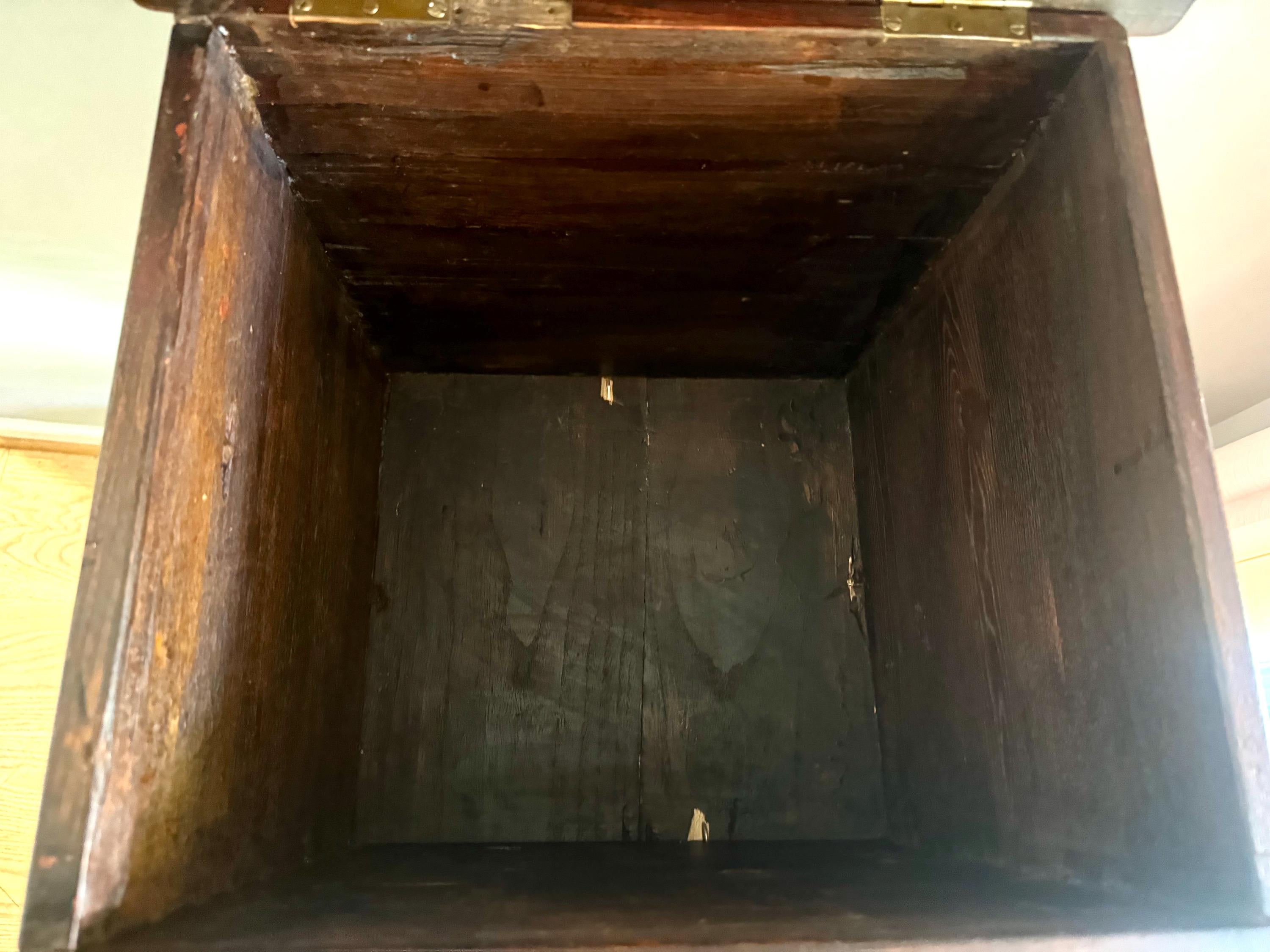 Antique Red Flour Wood Crate | Vintage Rustic Wooden Miller's Household Flour Box | Rustic Red Storage Box | Large Distressed Red Wood Flour Box