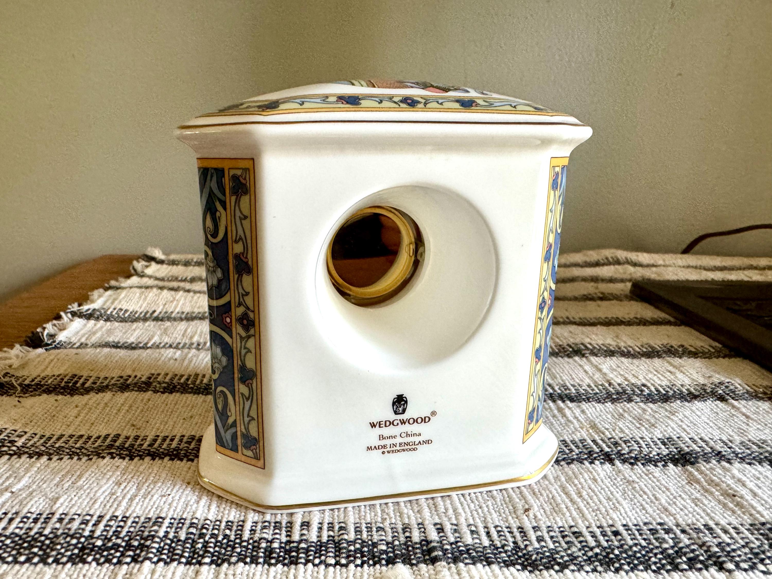 Vtg Wedgwood Blue Elephant Small Desk Clock | Wedgwood Bone China Elephant Clock | Wedgwood Blue Elephant Table Clock
