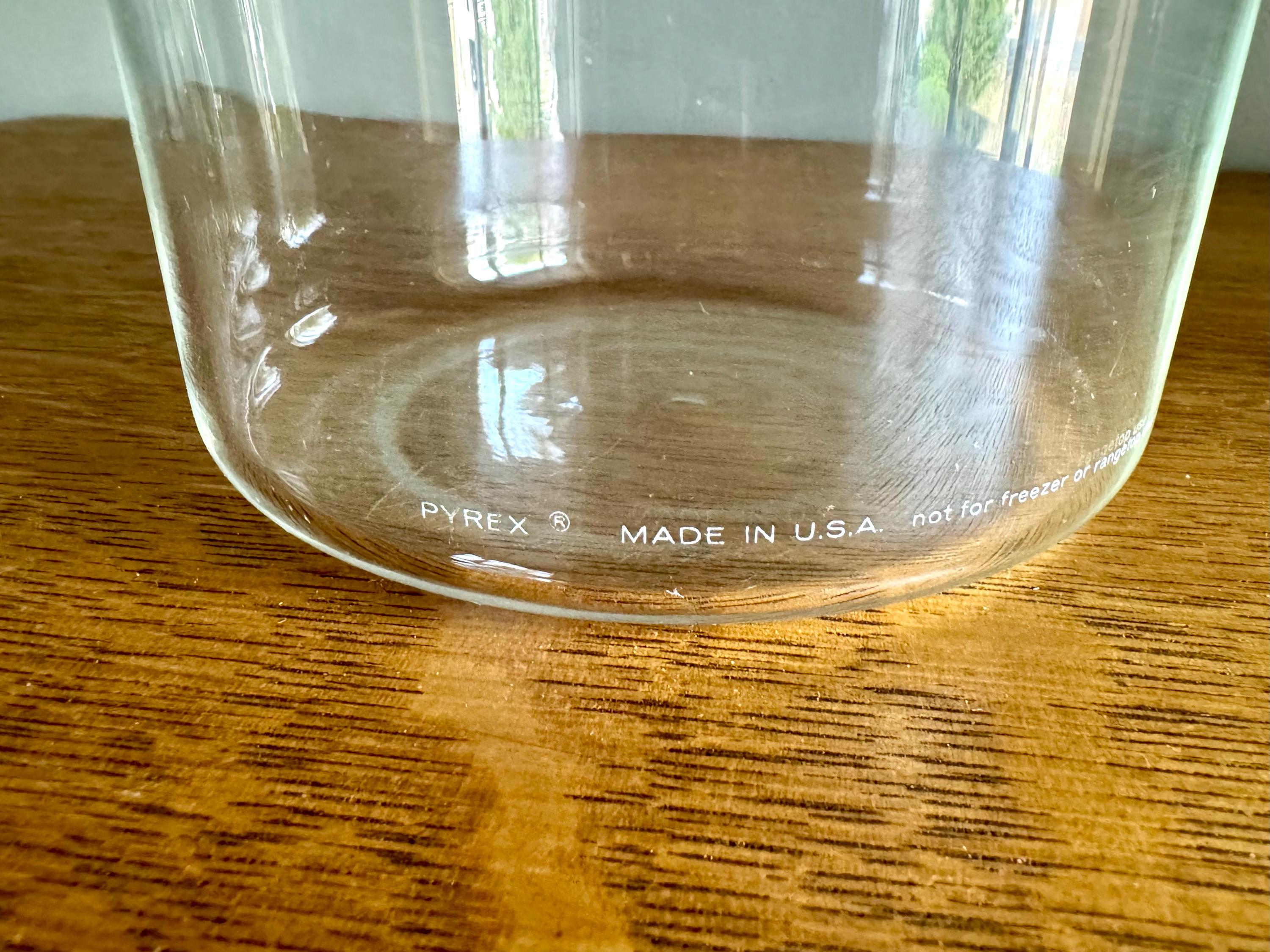 A Single Pyrex Glass Kitchen Canister | Faux Wood Top Pyrex Kitchen Container | Pyrex See N Store Glass Canister | Store N See Pyrex Jar