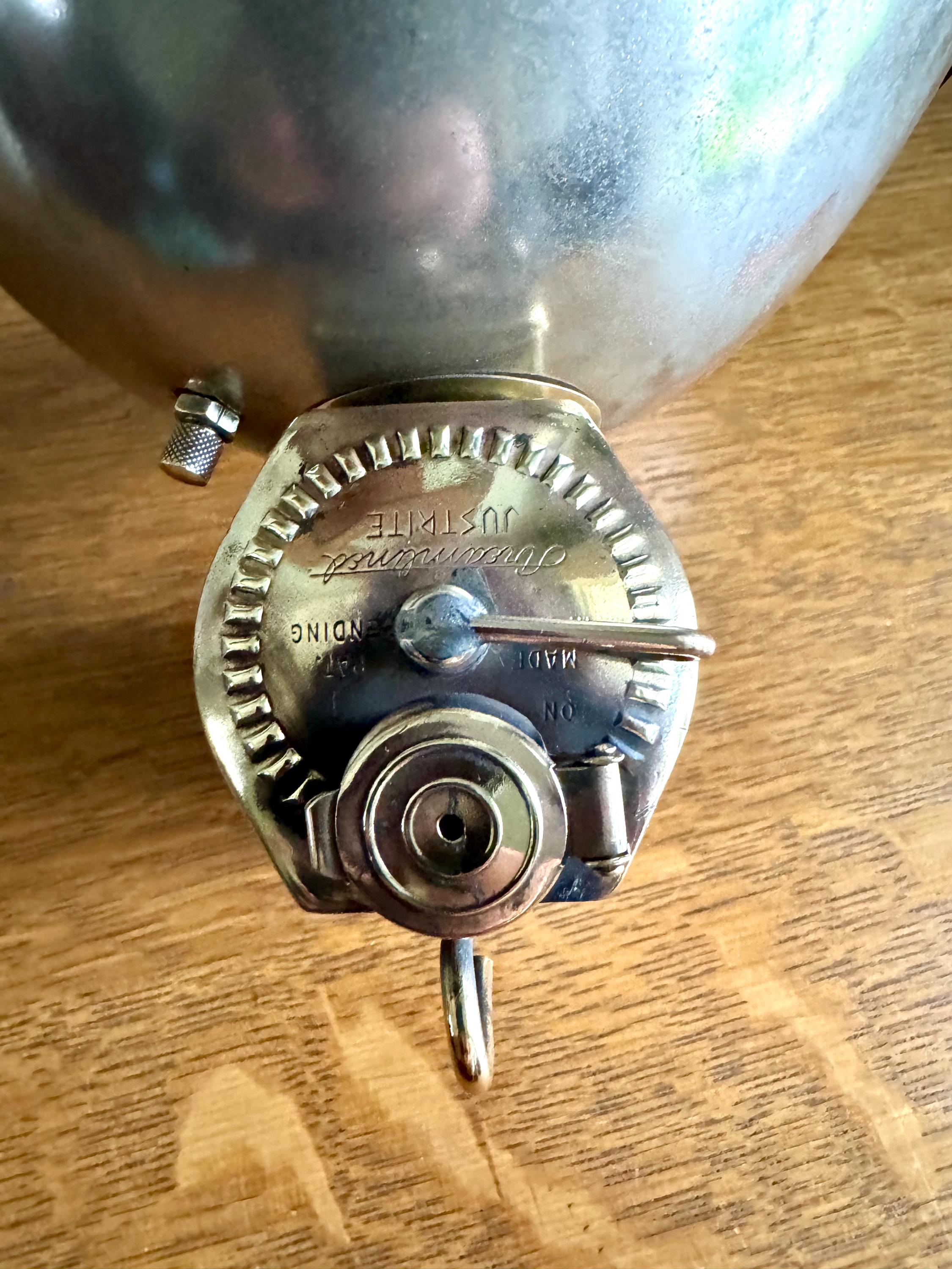 Vtg Justrite Carbide Coal Miners Lamp | Brass Carbide Coal Miner's Headlamp | Semi Polished Coal Miner's Lamp | Original Miner's Light