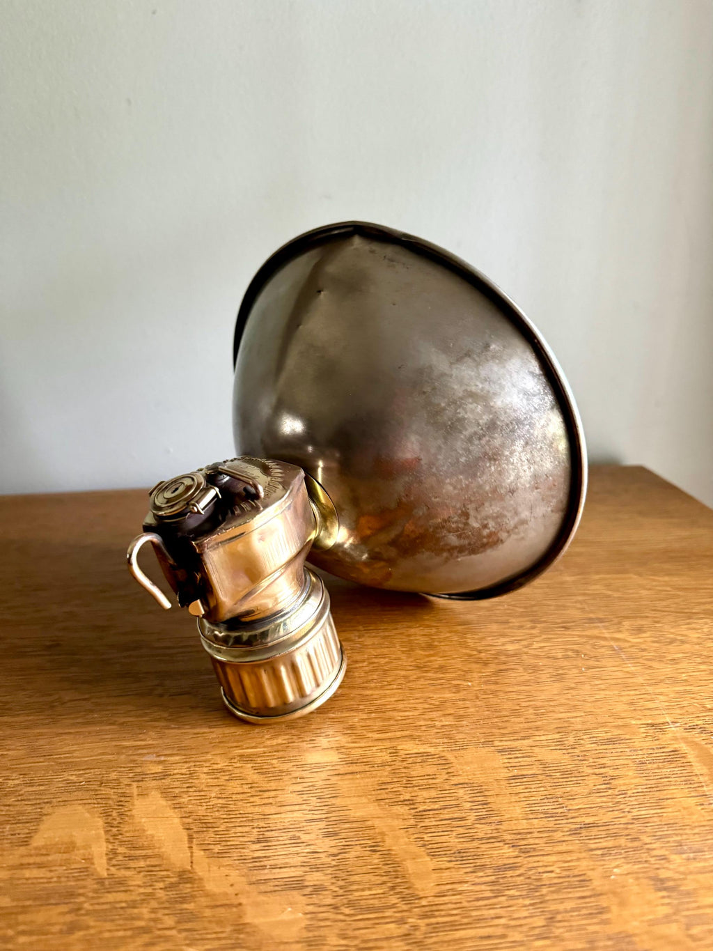 Vtg Justrite Carbide Coal Miners Lamp | Brass Carbide Coal Miner's Headlamp | Semi Polished Coal Miner's Lamp | Original Miner's Light