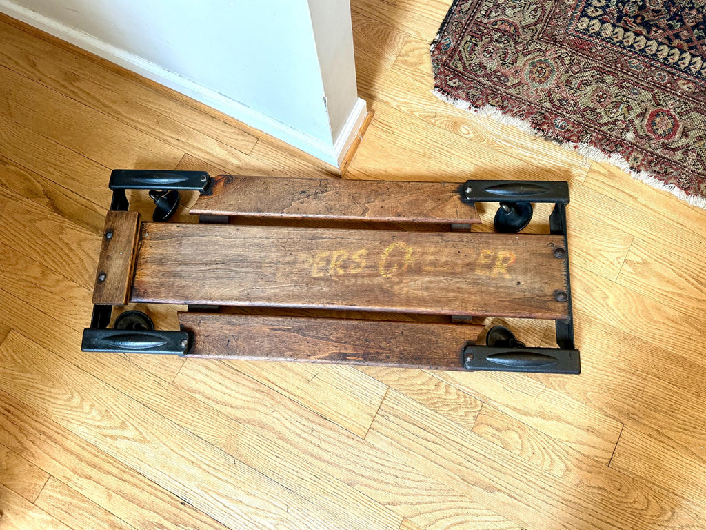 Vtg Metal and Wood Lisle Mechanics Creeper | Jeepers Creepers Industrial Automotive Creeper | Ralco Roller Automotive Wall Decor Creeper