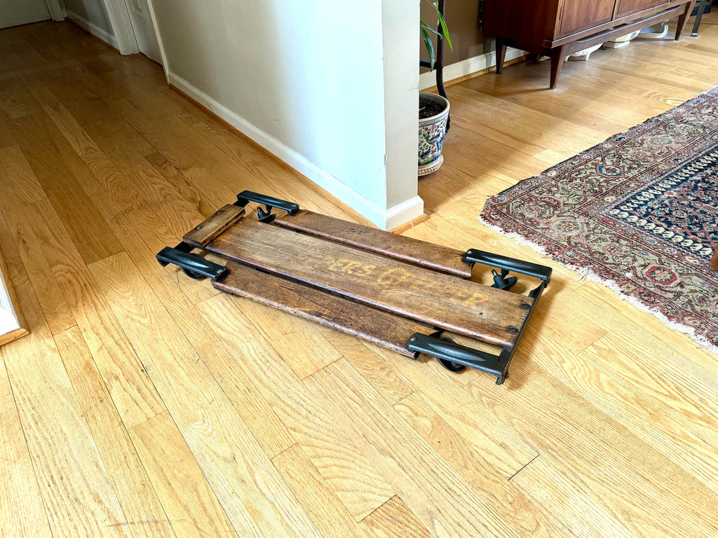Vtg Metal and Wood Lisle Mechanics Creeper | Jeepers Creepers Industrial Automotive Creeper | Ralco Roller Automotive Wall Decor Creeper