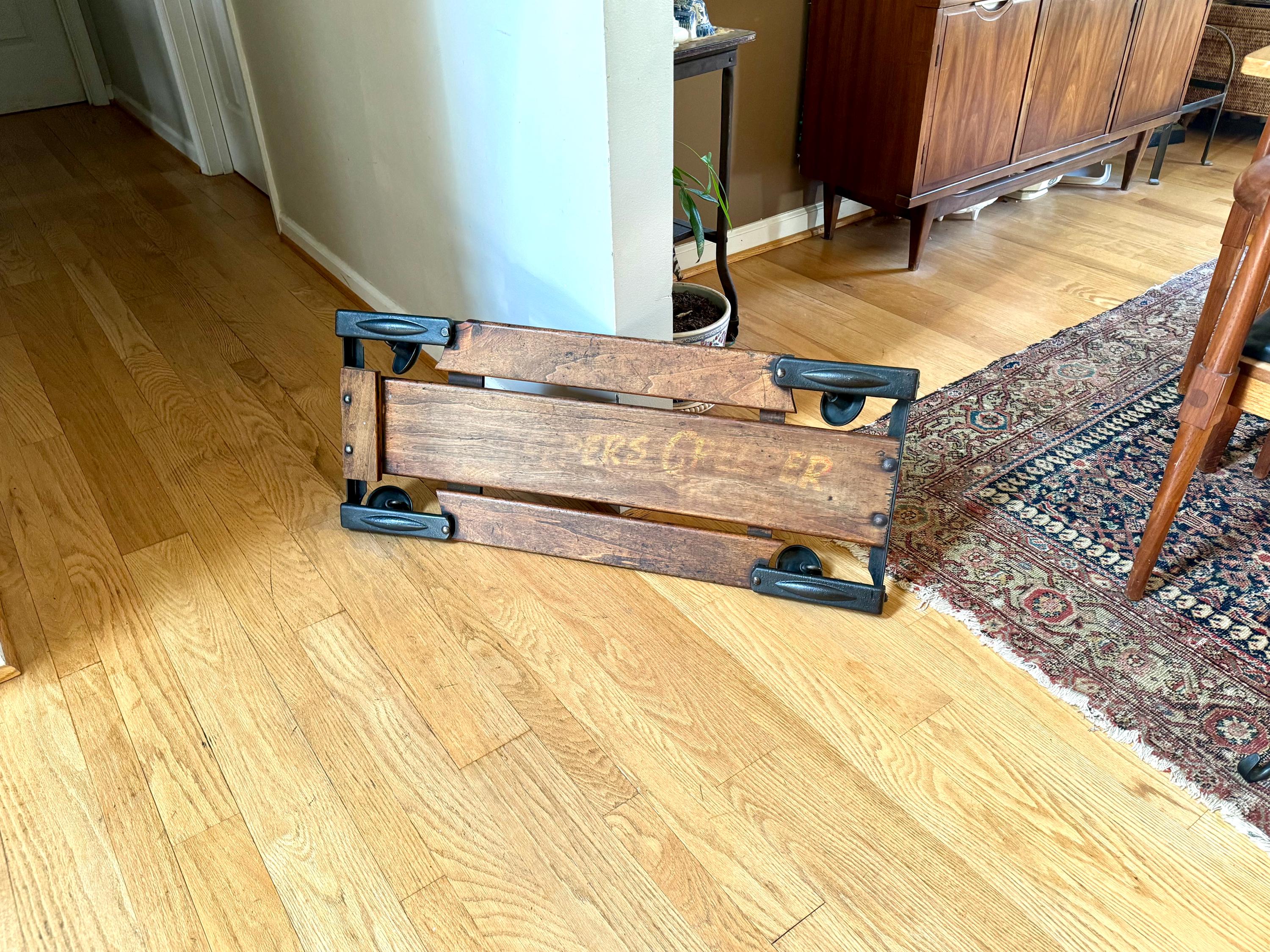 Vtg Metal and Wood Lisle Mechanics Creeper | Jeepers Creepers Industrial Automotive Creeper | Ralco Roller Automotive Wall Decor Creeper