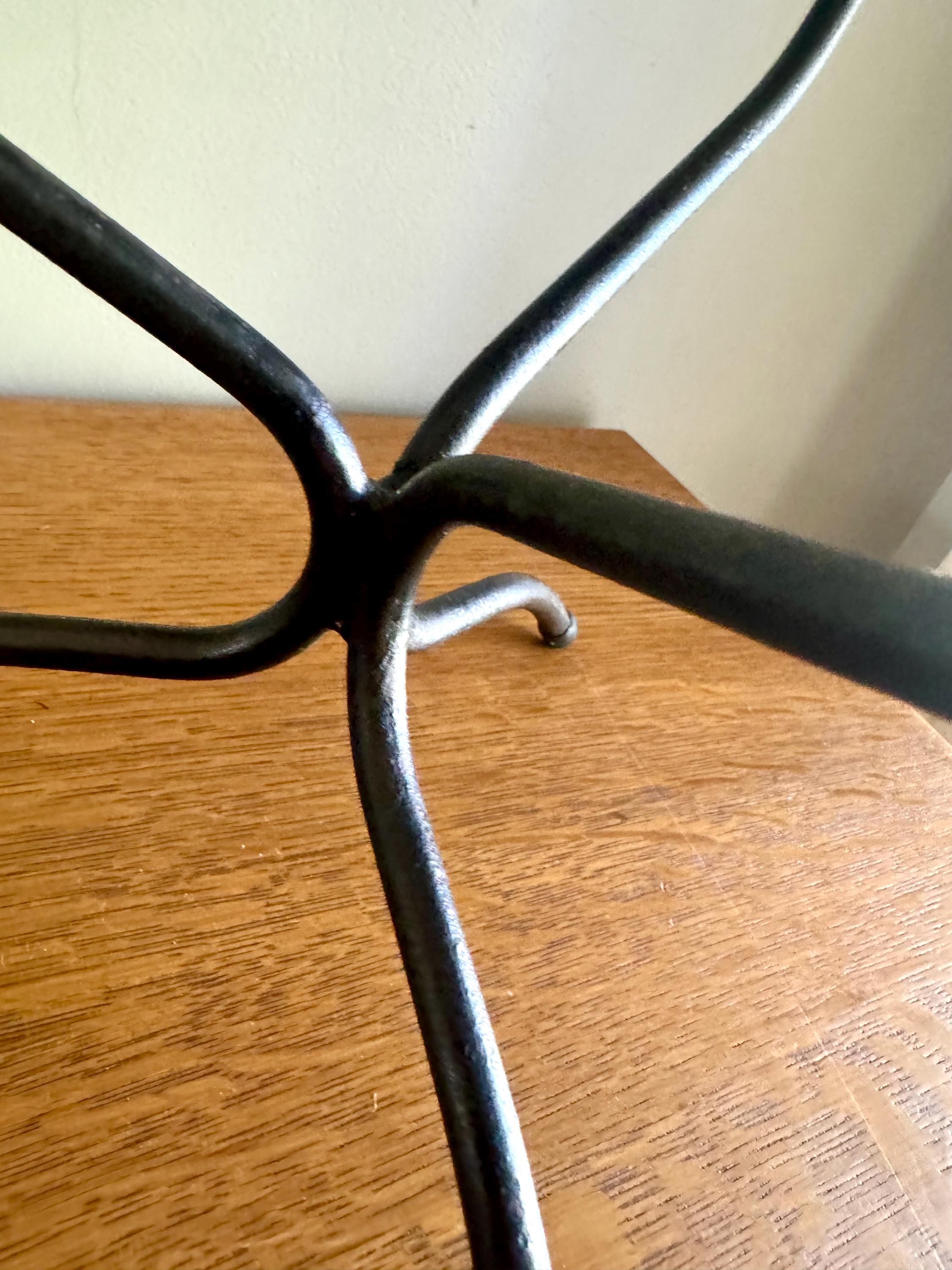 Vtg Bent Iron Plant Stand | Bent Iron Bowl Stand | Unique Bowl Stand | Double Side Stand