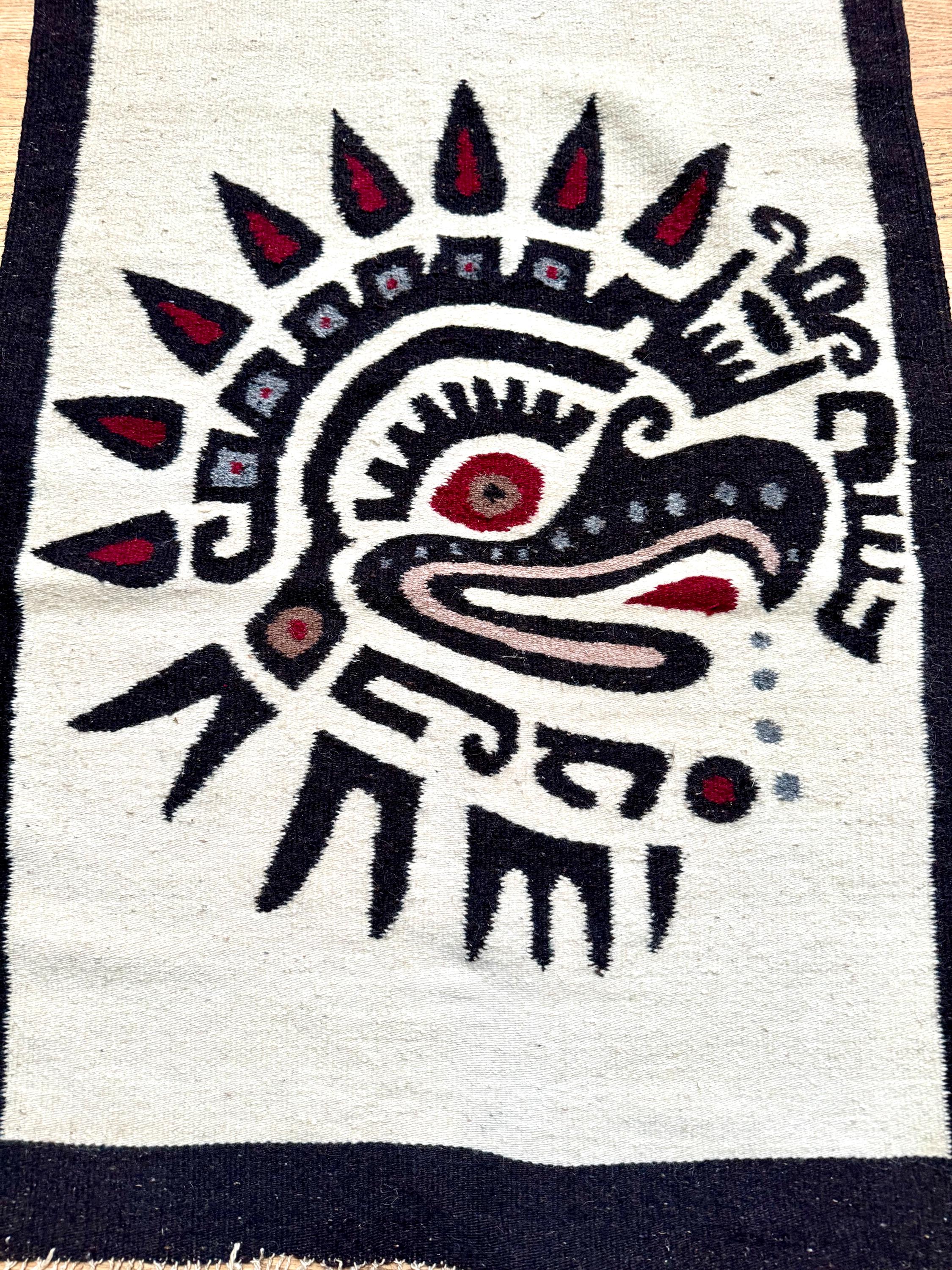 Vtg Native American Kilim Rug | Native Eagle Woven Small Rug | Aztek Kilim Eagle Rug | Native Eagle Woven Tapestry