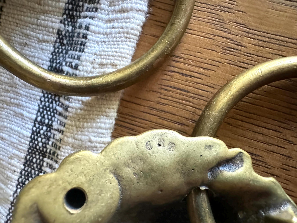 1 Large Vintage Brass Lion's Head Door Pull | Rustic Door Knocker | Lion Head Door Pull | Decorative Hollywood Regency Drawer Pull | Price for 1