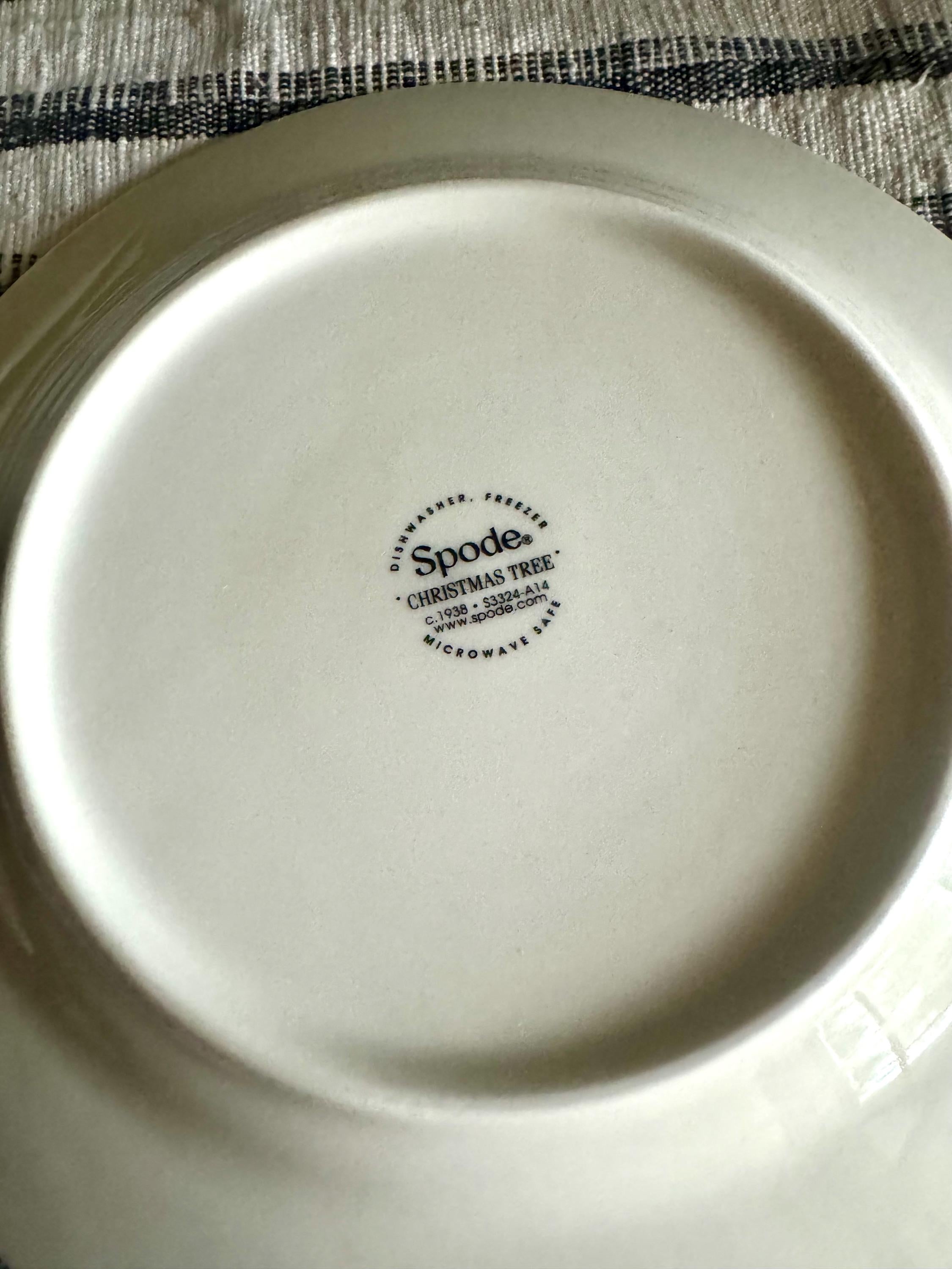 Vtg Spode Christmas Desert Plate| 7 1/2" Spode Christmas Tree Salad Plate| Spode Christmas Tree Bread and Butter Plates (8 Plates avail)