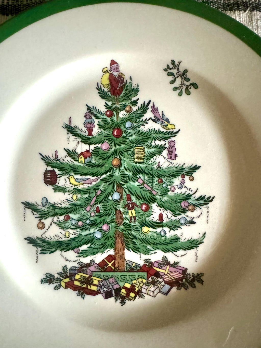 Vtg Spode Christmas Desert Plate| 7 1/2" Spode Christmas Tree Salad Plate| Spode Christmas Tree Bread and Butter Plates (8 Plates avail)