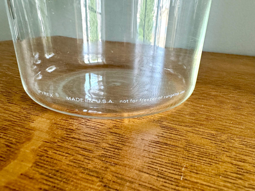 A Single Pyrex Glass Kitchen Canister | Faux Wood Top Pyrex Kitchen Container | Pyrex See N Store Glass Canister | Store N See Pyrex Jar