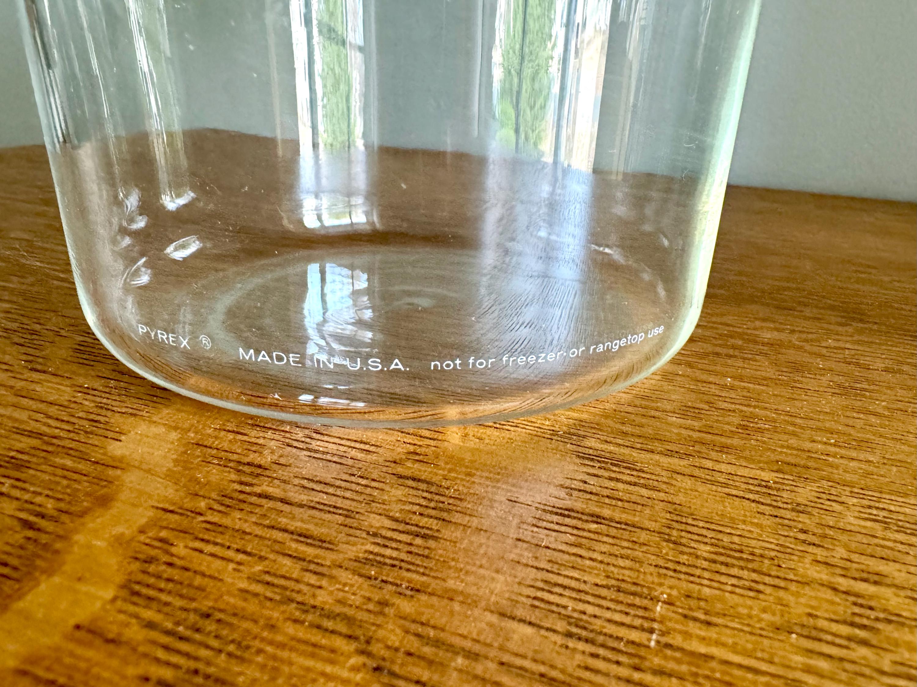 A Single Pyrex Glass Kitchen Canister | Faux Wood Top Pyrex Kitchen Container | Pyrex See N Store Glass Canister | Store N See Pyrex Jar