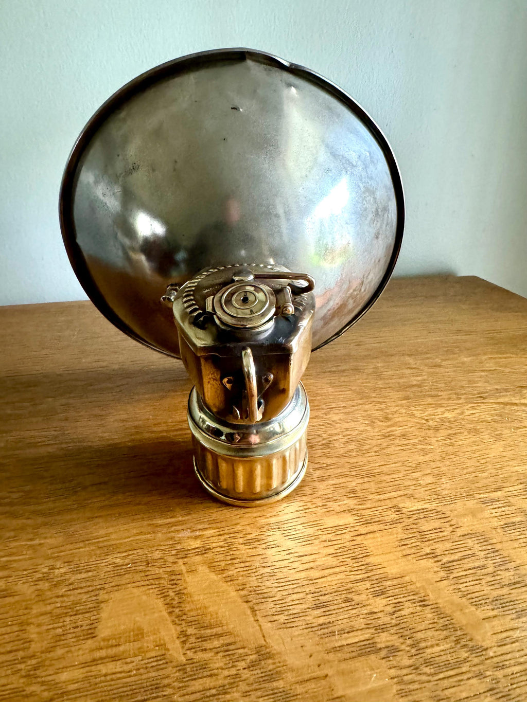 Vtg Justrite Carbide Coal Miners Lamp | Brass Carbide Coal Miner's Headlamp | Semi Polished Coal Miner's Lamp | Original Miner's Light