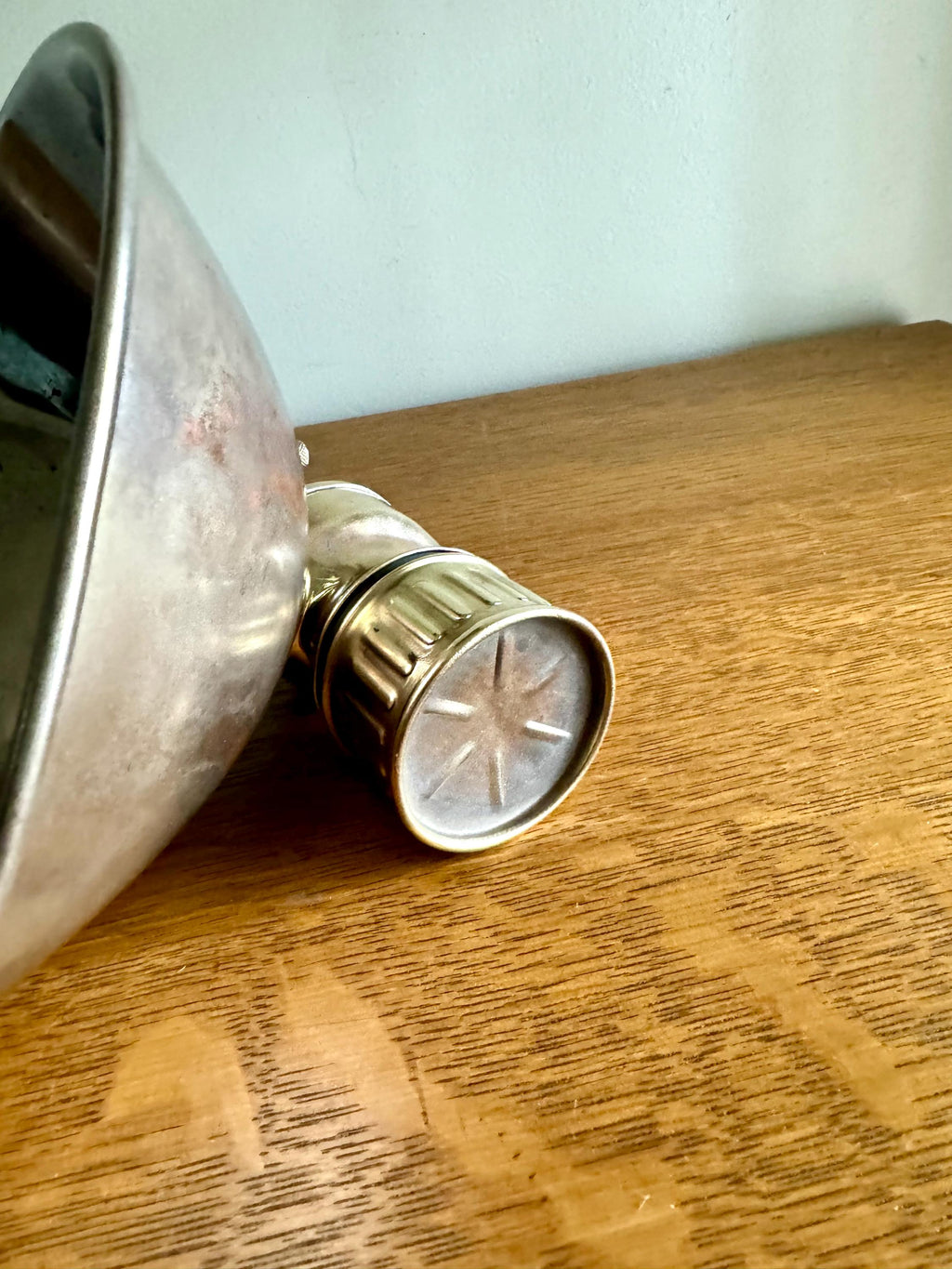 Vtg Justrite Carbide Coal Miners Lamp | Brass Carbide Coal Miner's Headlamp | Semi Polished Coal Miner's Lamp | Original Miner's Light