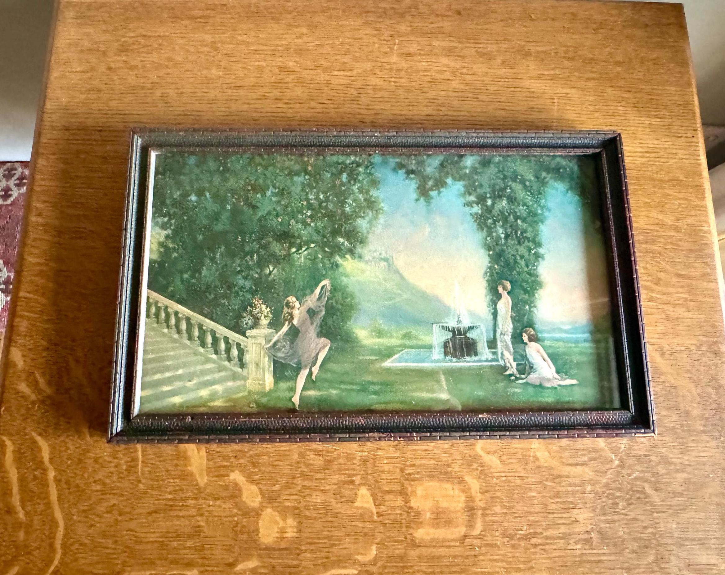 Vtg 1920's Robert Atkinson Fox Framed Lithograph "Spirit of Youth " | Framed Art Deco R.A. Fox Lithograph | 1926 Borin MFG Atkinson Fox
