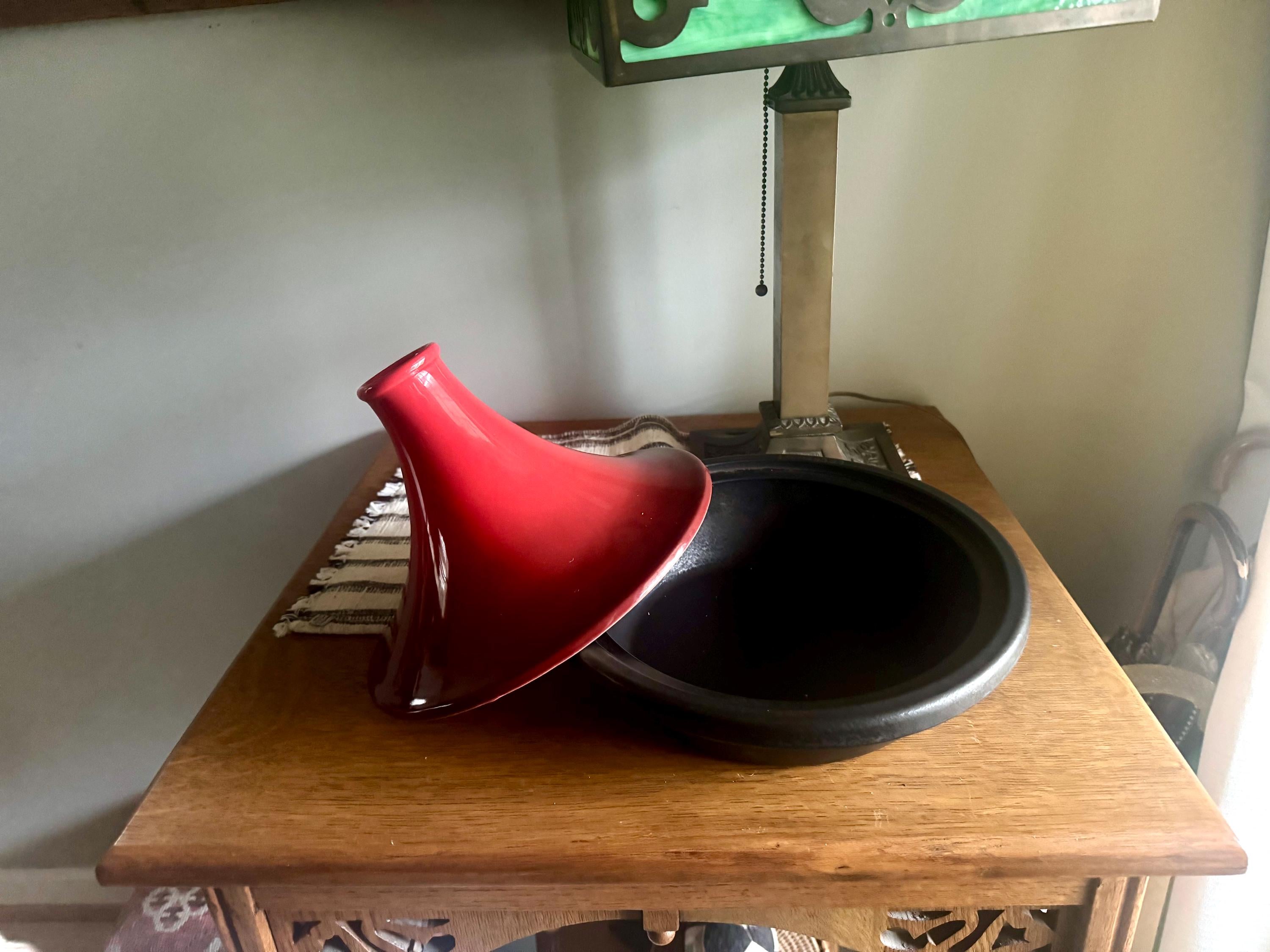 Vtg Le Creuset Moroccan Tagine Pot  | Cerise Enamel Cast Iron Tagine Pot | Red Enamel Tagine | Cerise Colored Le Creuset 27 Tagine Pot