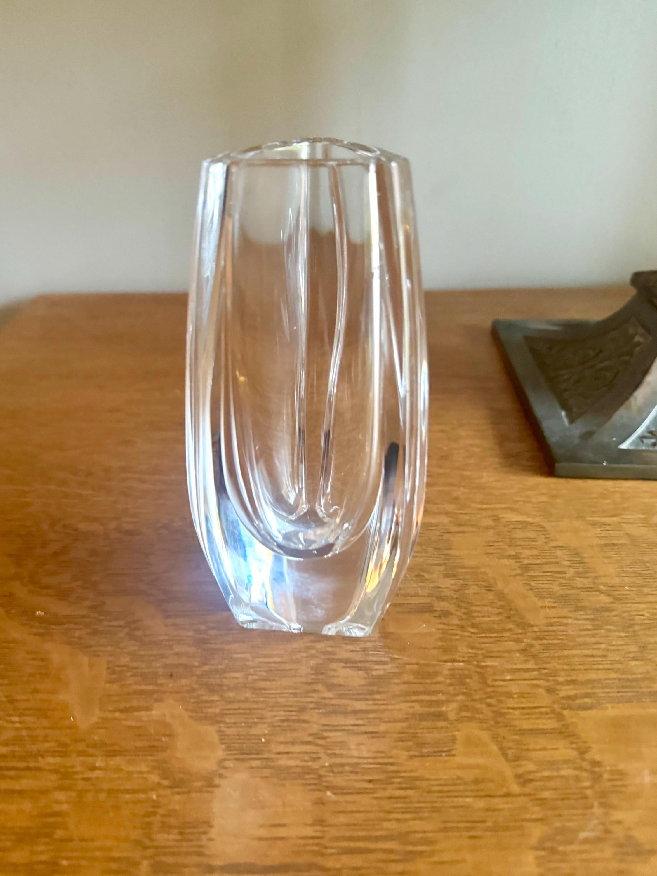 Vtg Baccarat Crystal Bouton-D'or Bud Vase | Crystal Triangular French Vase | 6" Baccarat Bud Vase | Baccarat Crystal Flower Vase