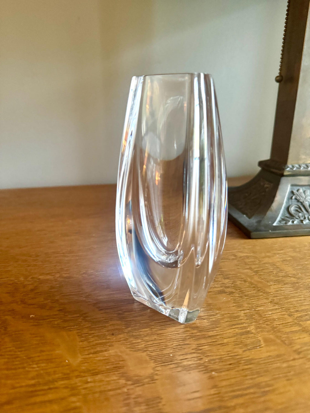 Vtg Baccarat Crystal Bouton-D'or Bud Vase | Crystal Triangular French Vase | 6" Baccarat Bud Vase | Baccarat Crystal Flower Vase
