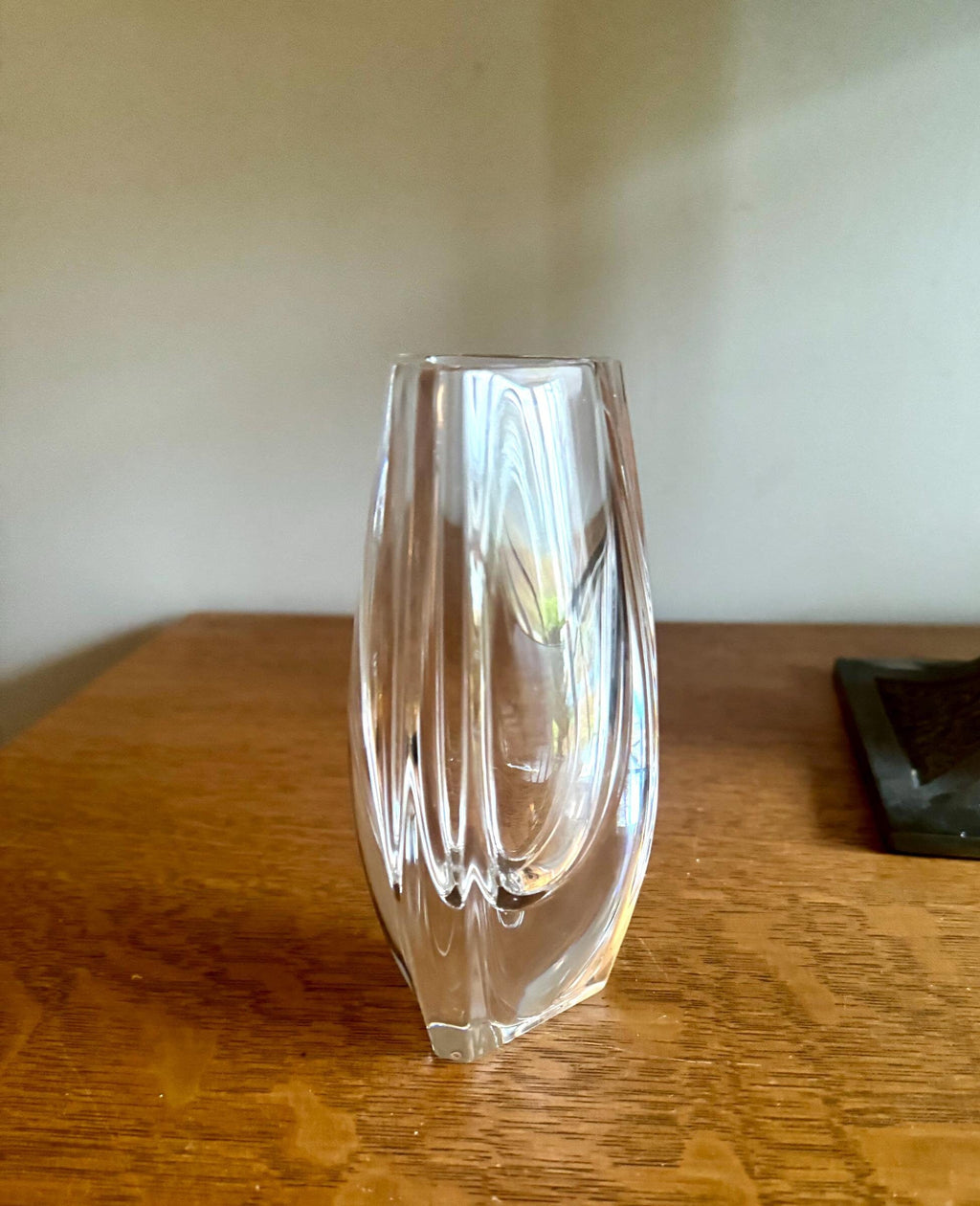 Vtg Baccarat Crystal Bouton-D'or Bud Vase | Crystal Triangular French Vase | 6" Baccarat Bud Vase | Baccarat Crystal Flower Vase