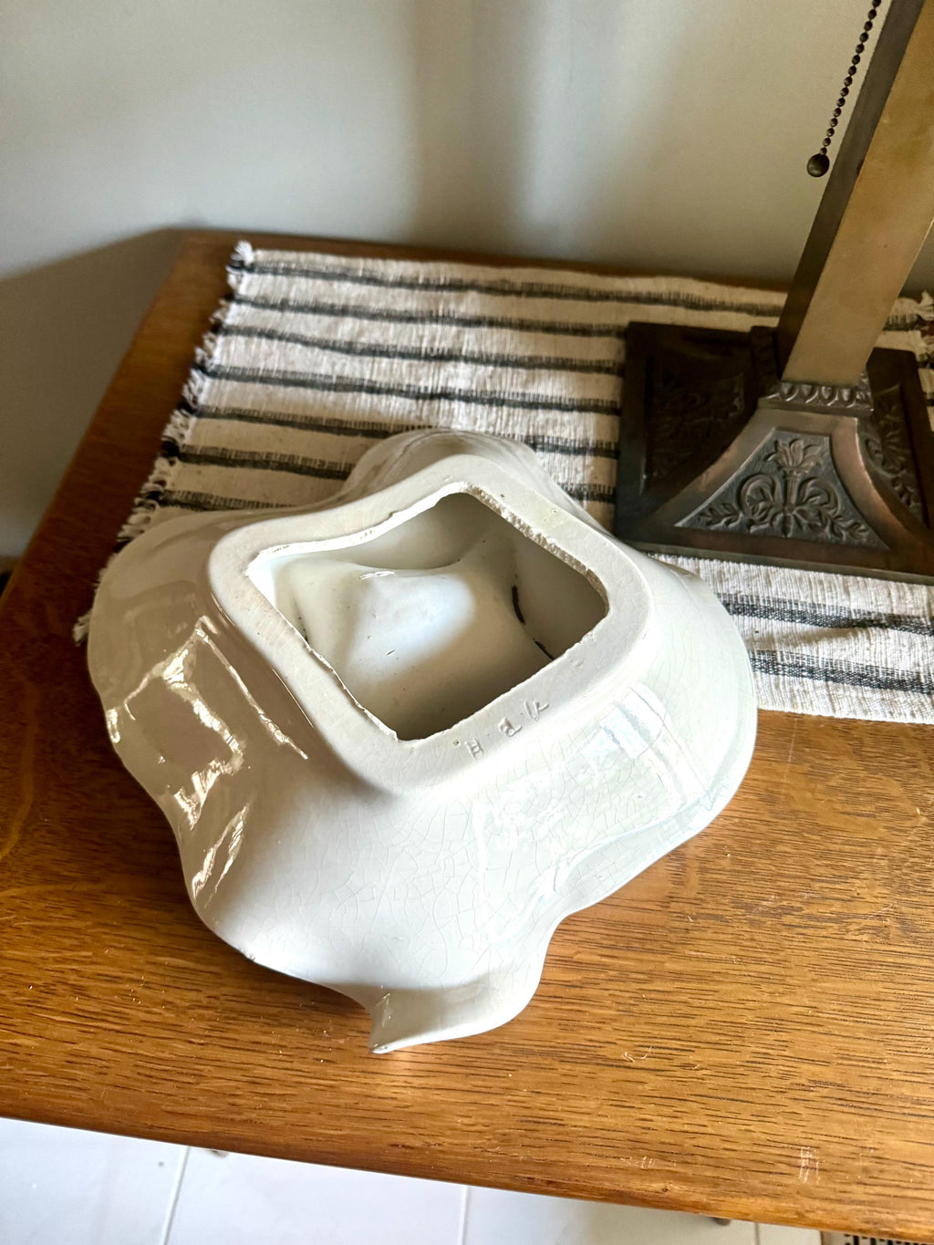 Mid Century White Abstract Ceramic Ashtray | Ceramic Ashtray | Retro Change Tray | Mid Century Modern Ceramic Dish | MCM Ashtray