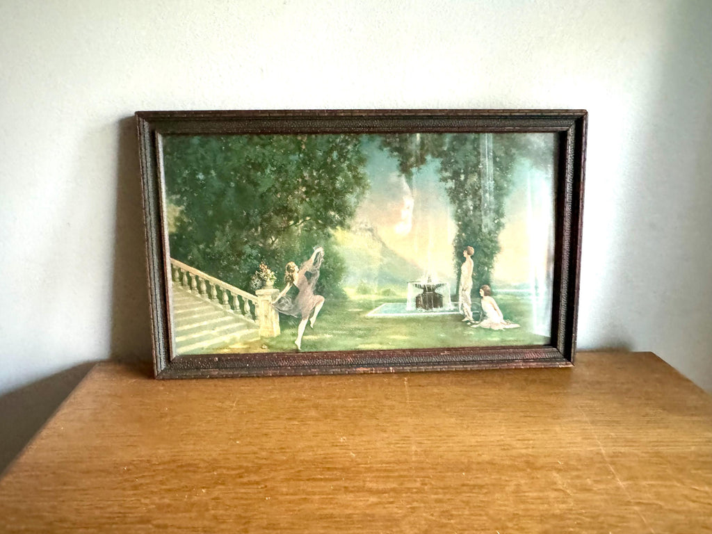 Vtg 1920's Robert Atkinson Fox Framed Lithograph "Spirit of Youth " | Framed Art Deco R.A. Fox Lithograph | 1926 Borin MFG Atkinson Fox