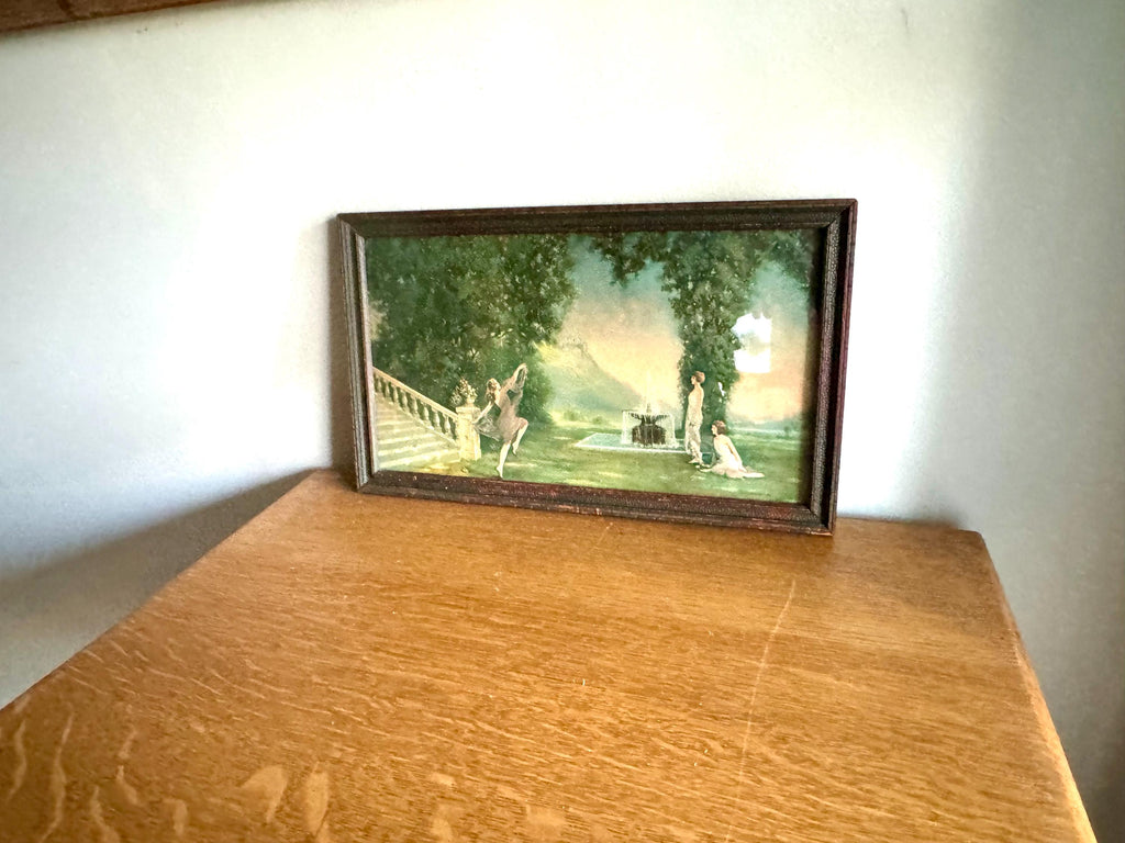 Vtg 1920's Robert Atkinson Fox Framed Lithograph "Spirit of Youth " | Framed Art Deco R.A. Fox Lithograph | 1926 Borin MFG Atkinson Fox